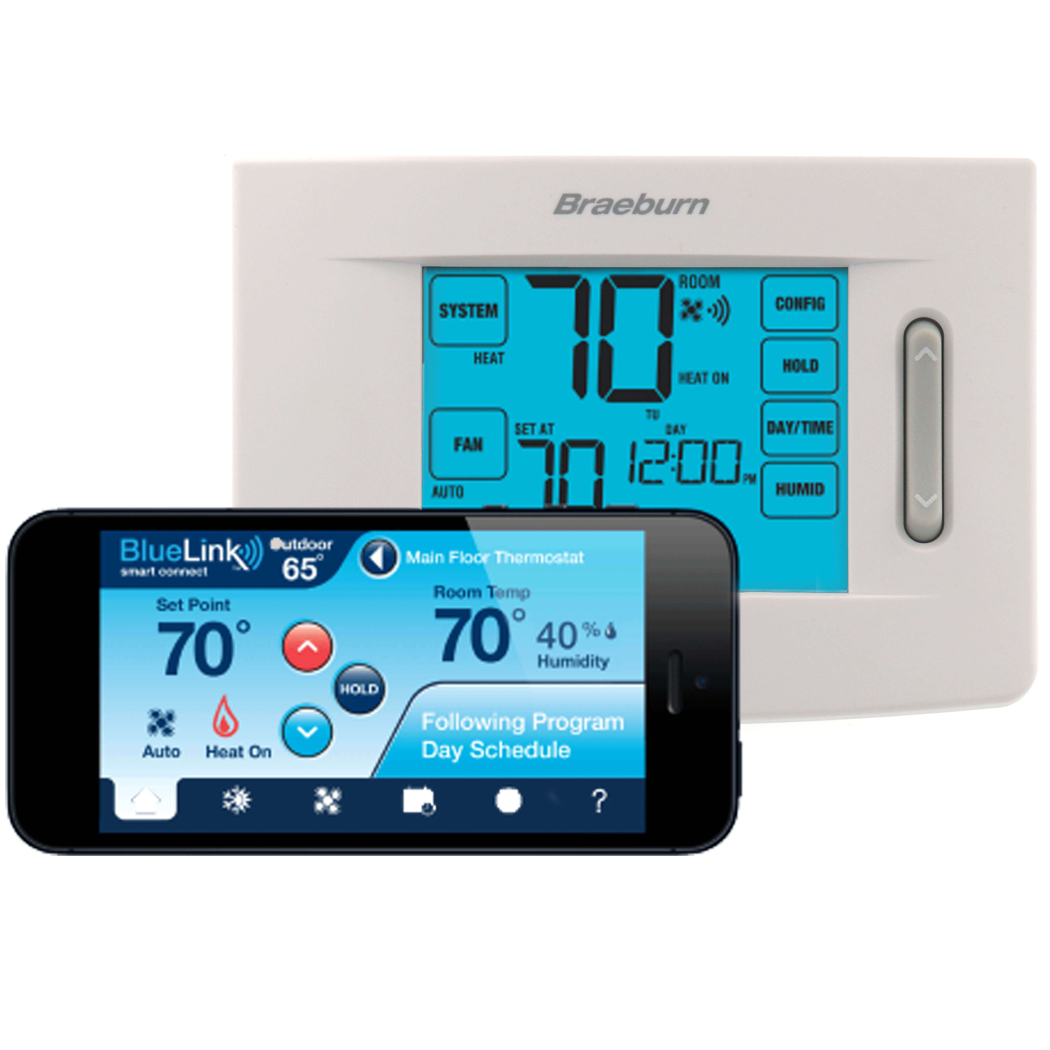 7320 - Braeburn 7320 - BlueLink Smart Wi-Fi Universal Programmable  Thermostat (3 Heat/2 Cool)