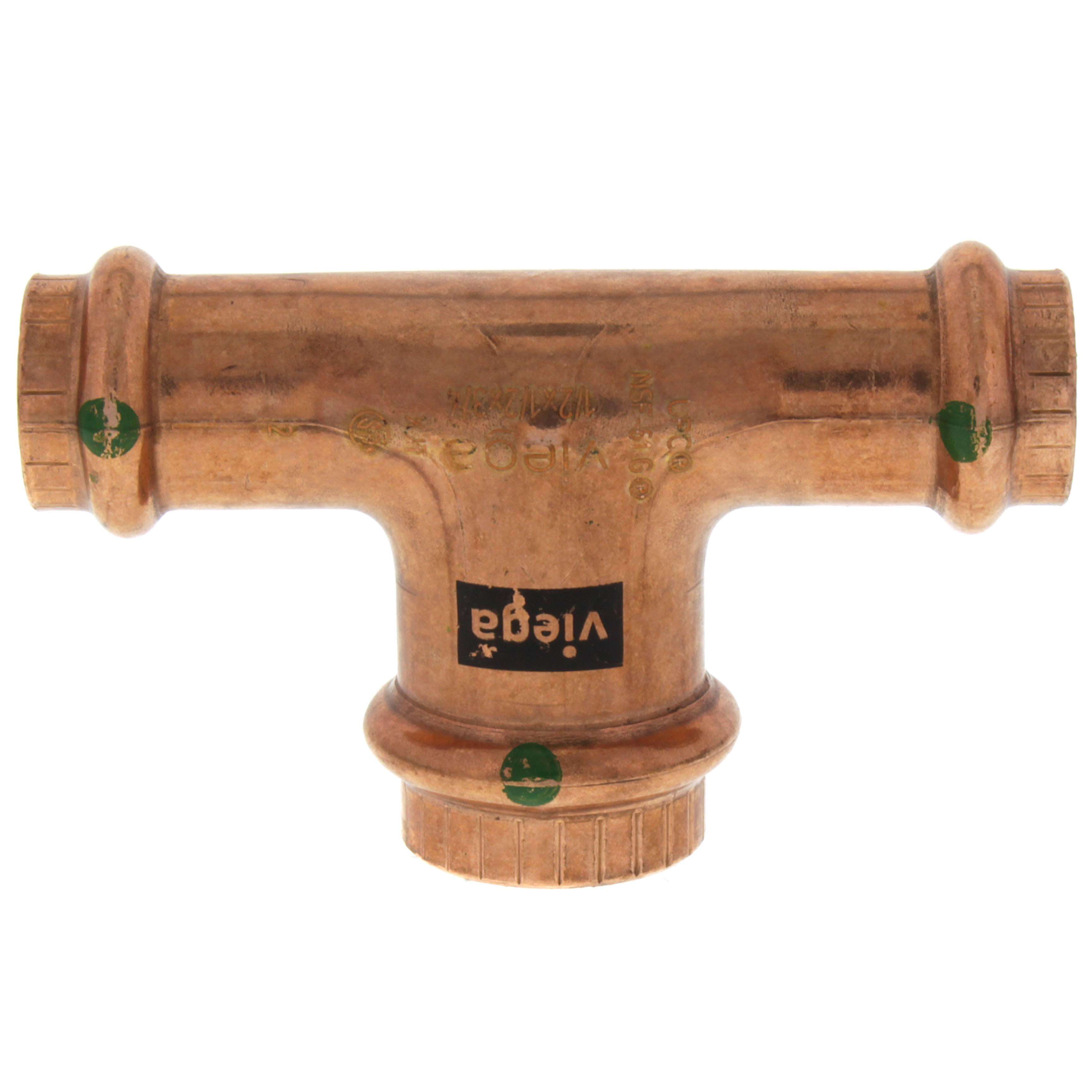 Streamline Copper ProPress Reducing Tee Fitting – 2 X 2 X 3/4 Inch, For Plumbing, PF 40106
