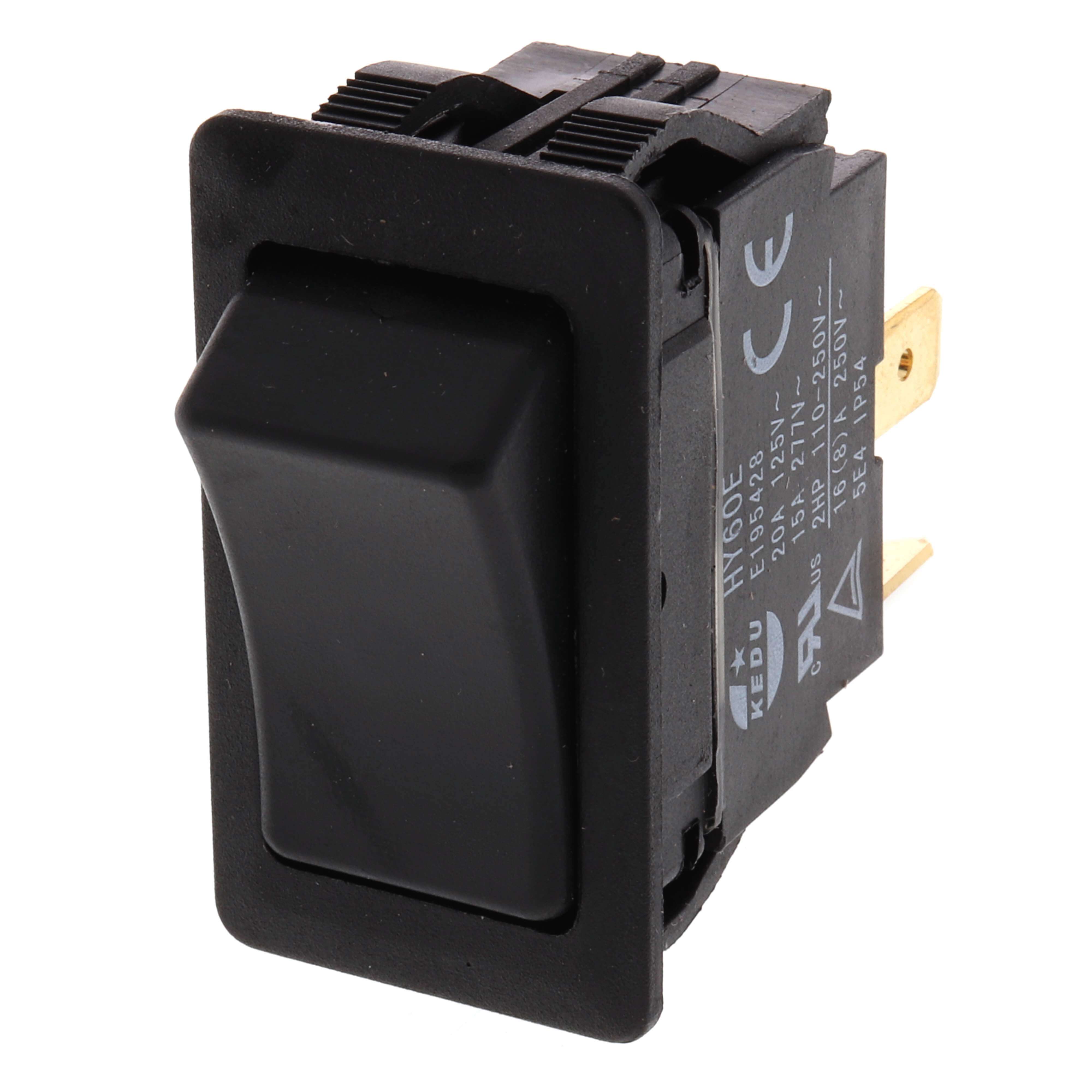 774045 - Ideal 774045 - On-Off SPST Black Rocker Switch with Spade