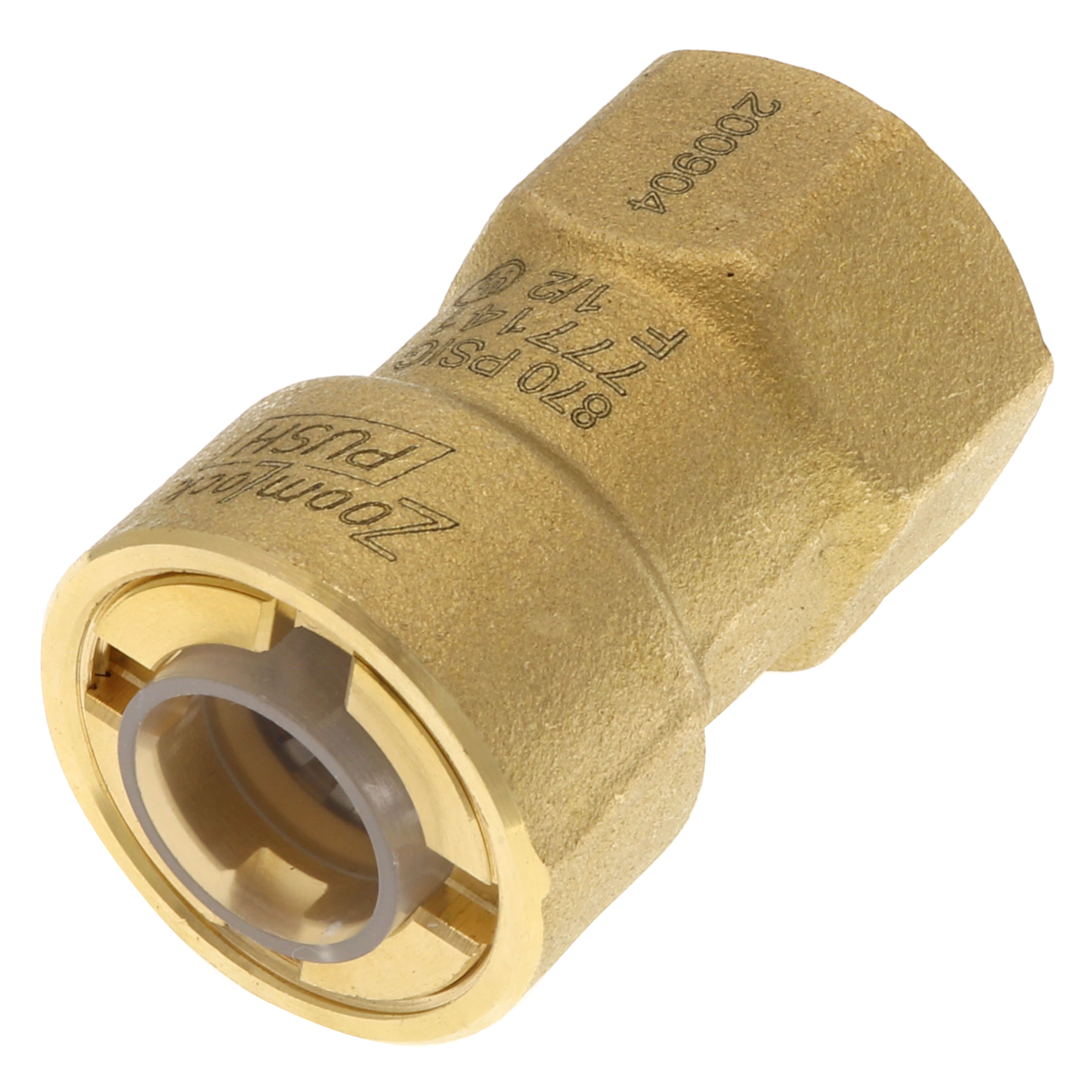FASS PL-1005 1/2" X 1/2" Push Lock X Female Flare Adapter Fitting