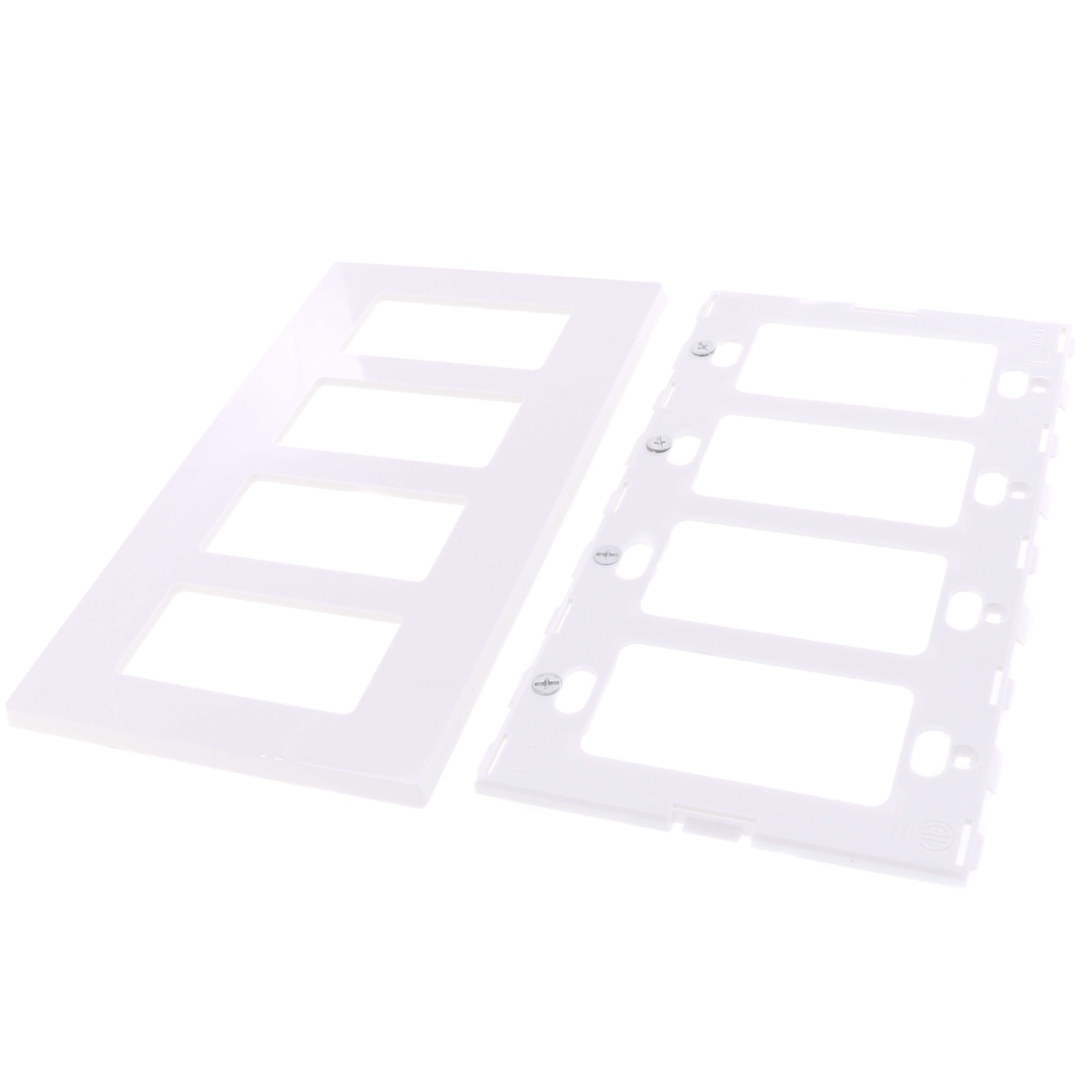 Leviton 80301-SW 1-Gang Decora Plus Wallplate – Screwless Snap-On Mount, 6-Pack, White
