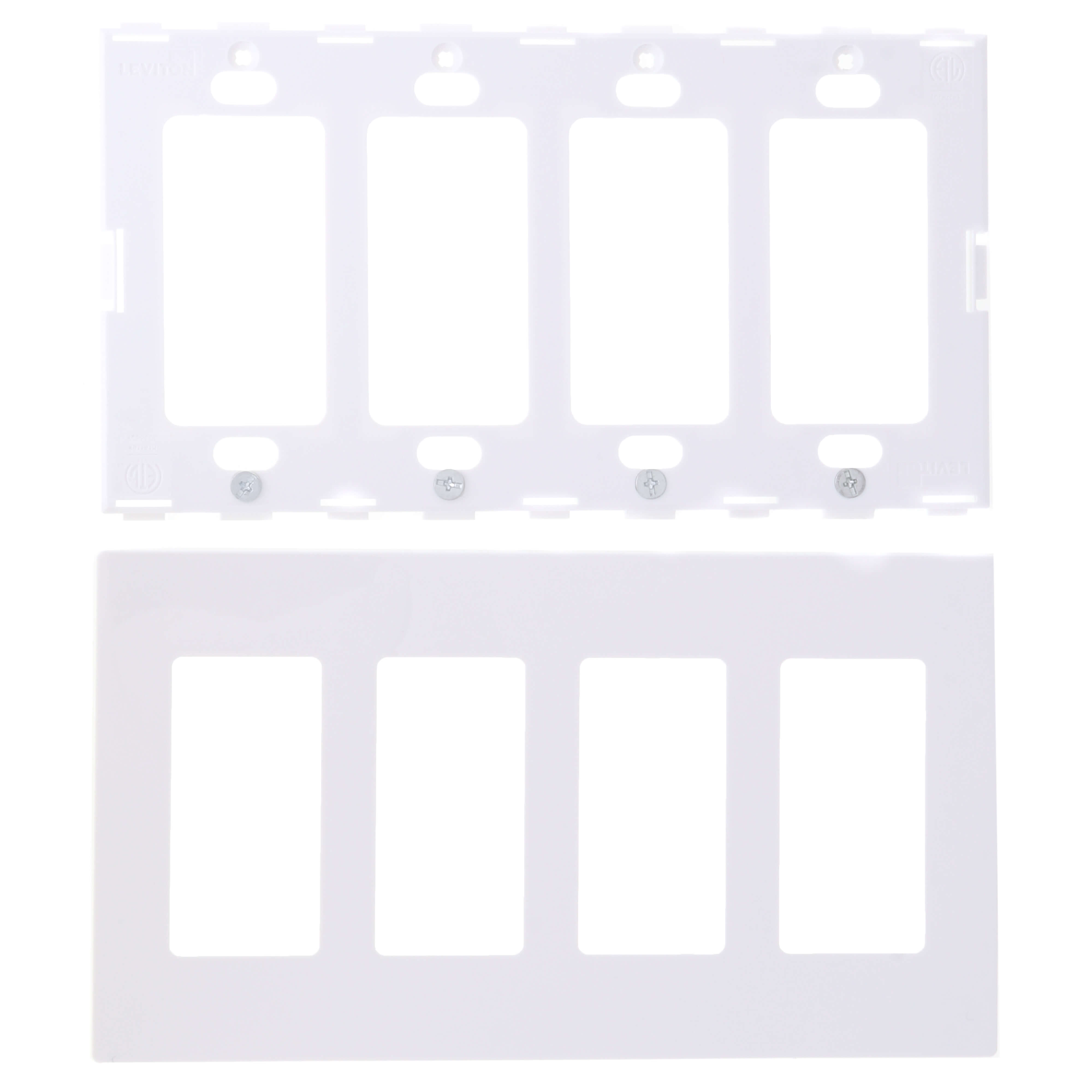 Leviton Decora Plus White 1 Gang Polycarbonate Rocker Screwless Wall Plate