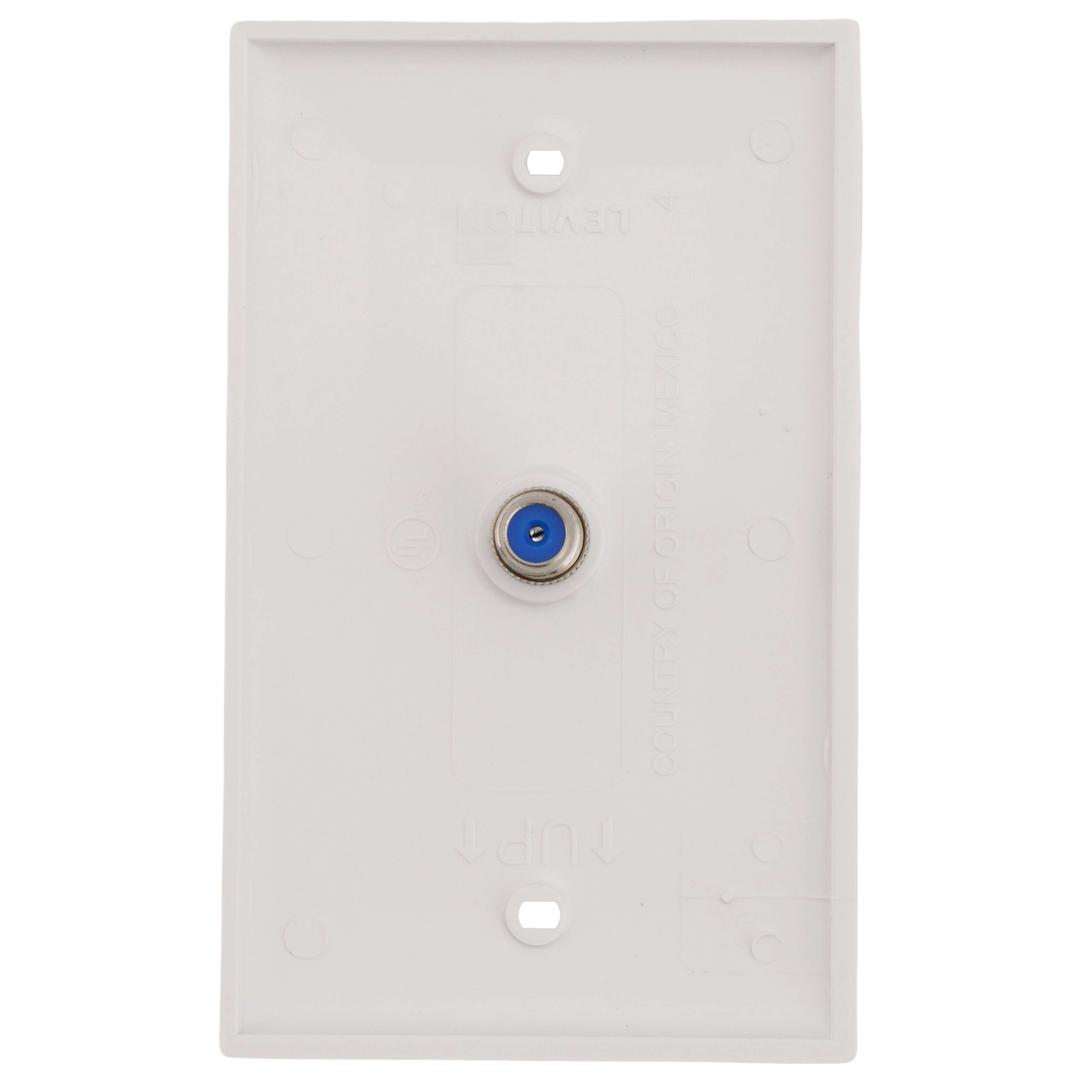 80781-W - Leviton 80781-W - Video Wall Jack w/ F-Connector - White