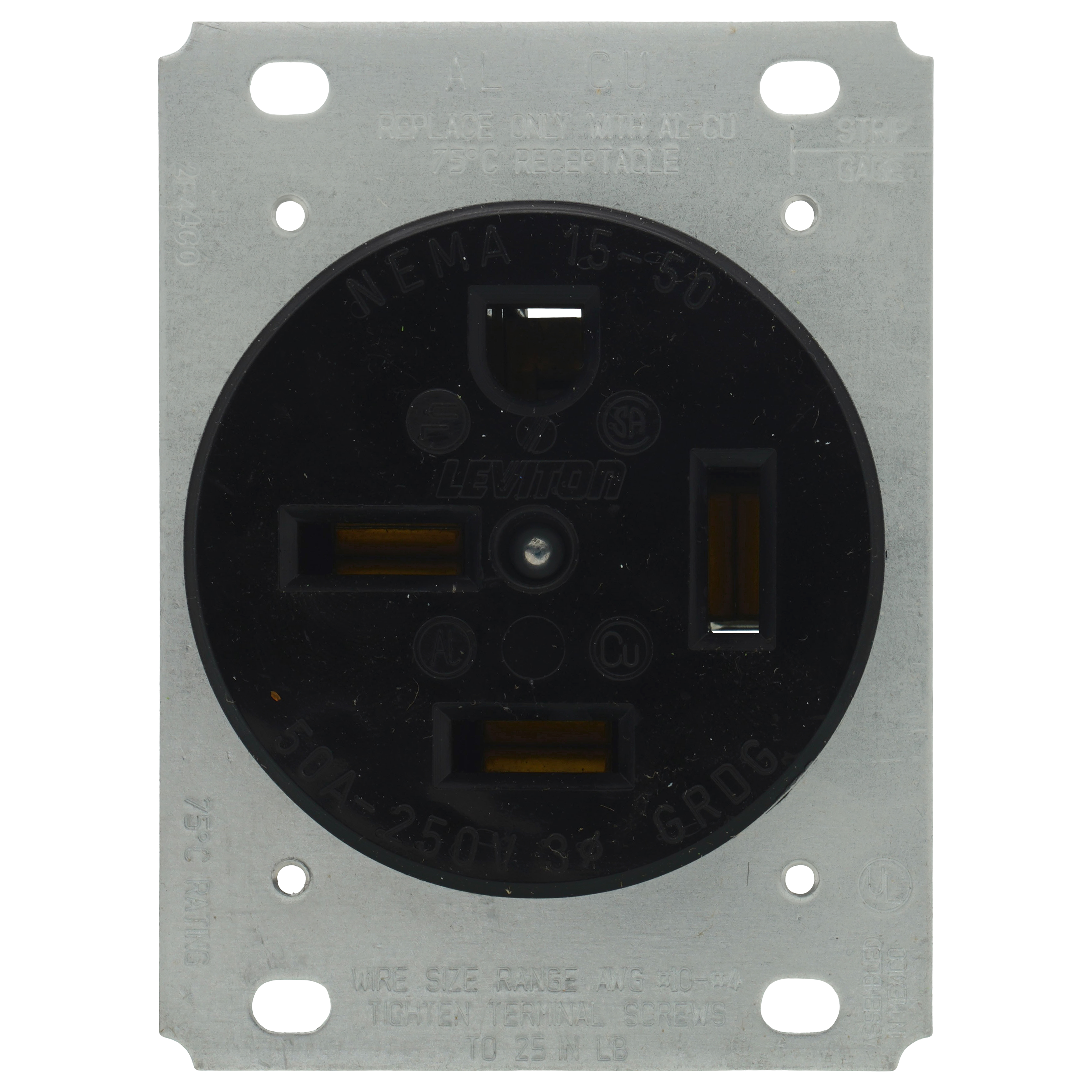 8450 - Leviton 8450 - Industrial Grade Flush Mounting Straight