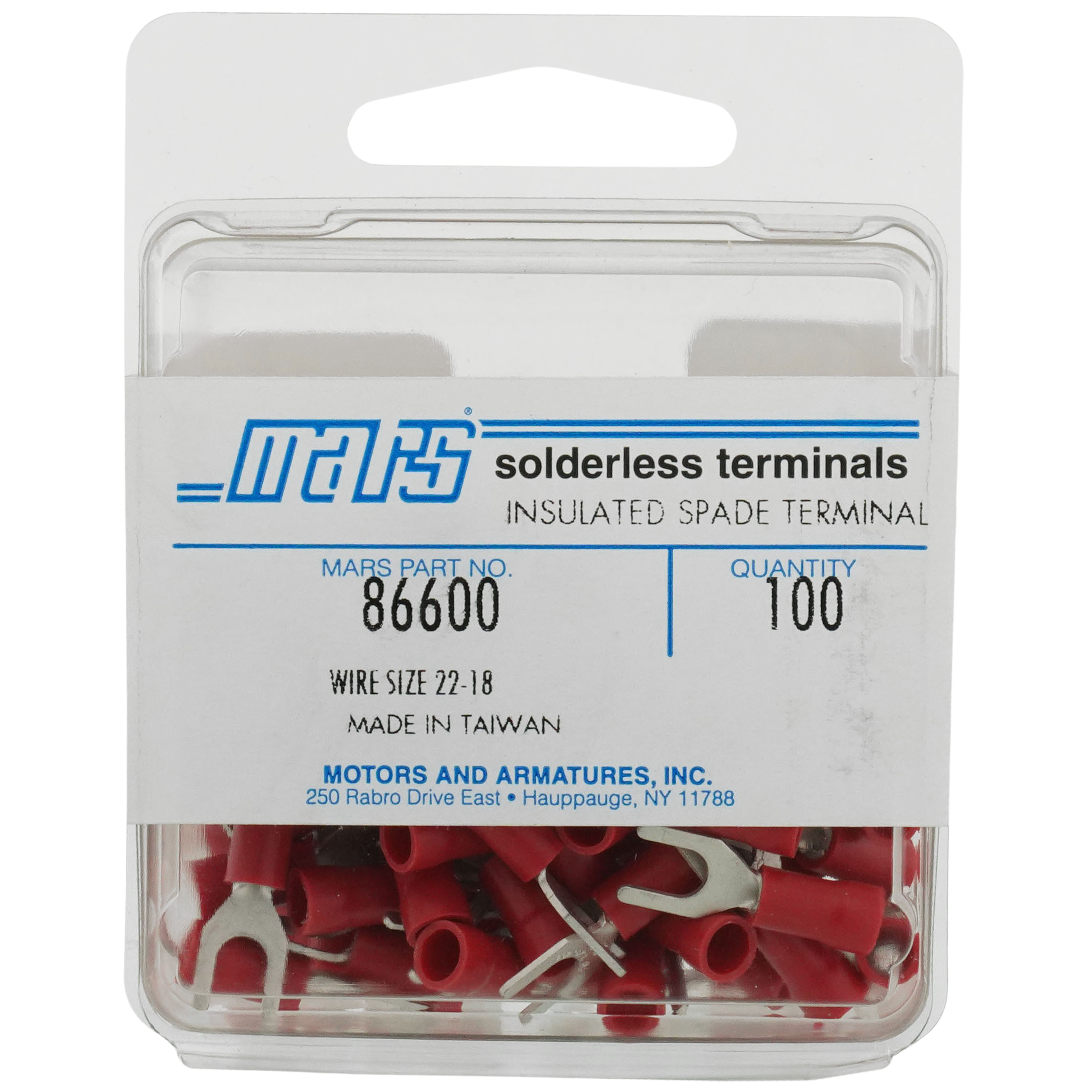86600 - MARS 86600 - Insulated Spade Solderless Terminal, 22-18