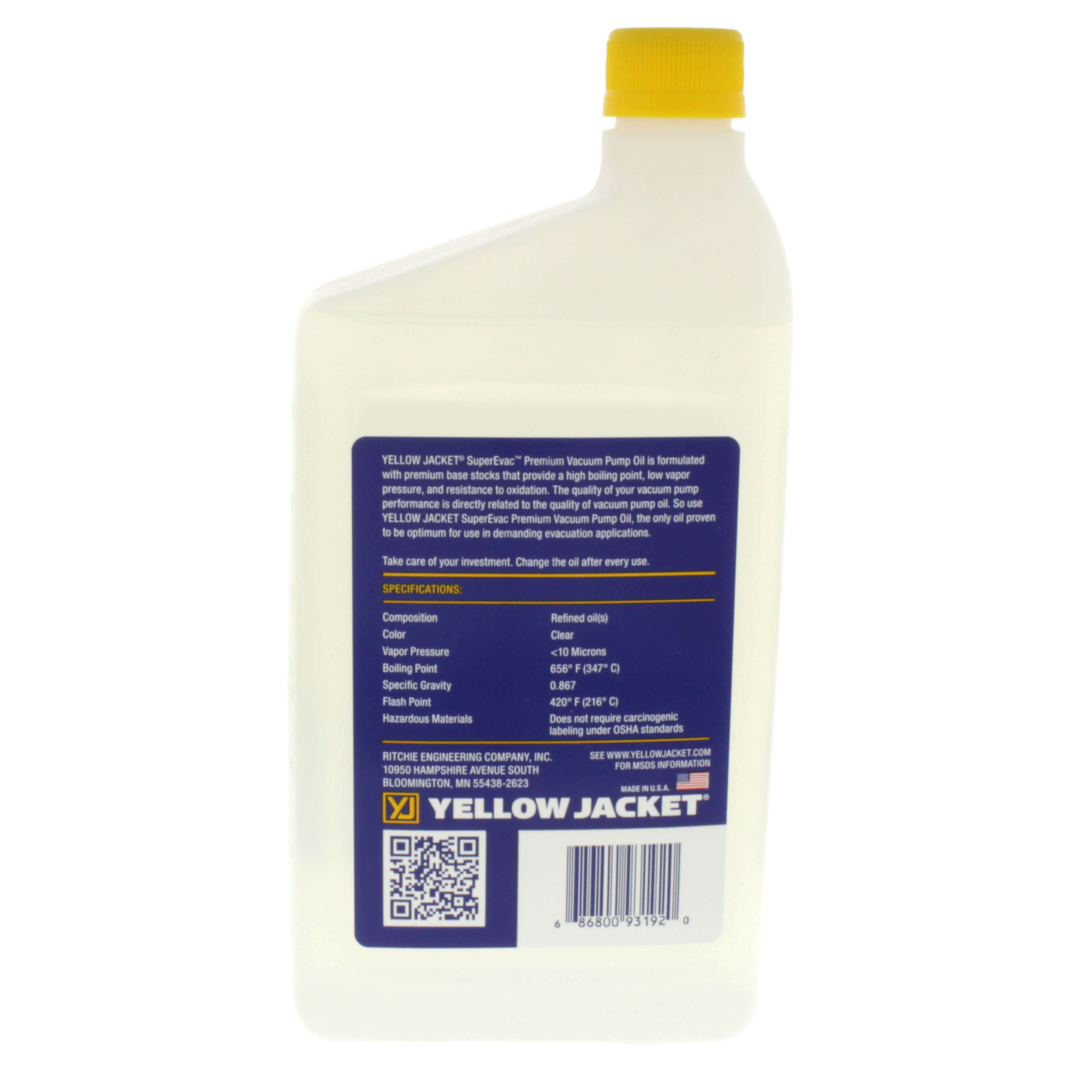 Y.Y.A☆ 93092 - Yellow Jacket 93092 - 1 Quart Vacuum Pump Oil (Case of 12)