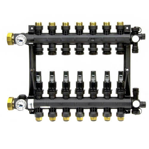 A2670701 - Uponor (Wirsbo) A2670701 - 7-Loop EP Radiant Heat Manifold  Assembly w/ Flow Meters