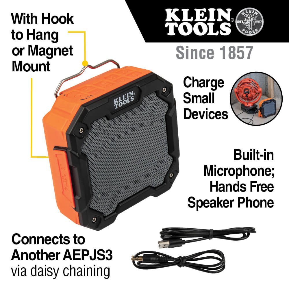 AEPJS3 - Klein Tools AEPJS3 - Bluetooth Jobsite Speaker with