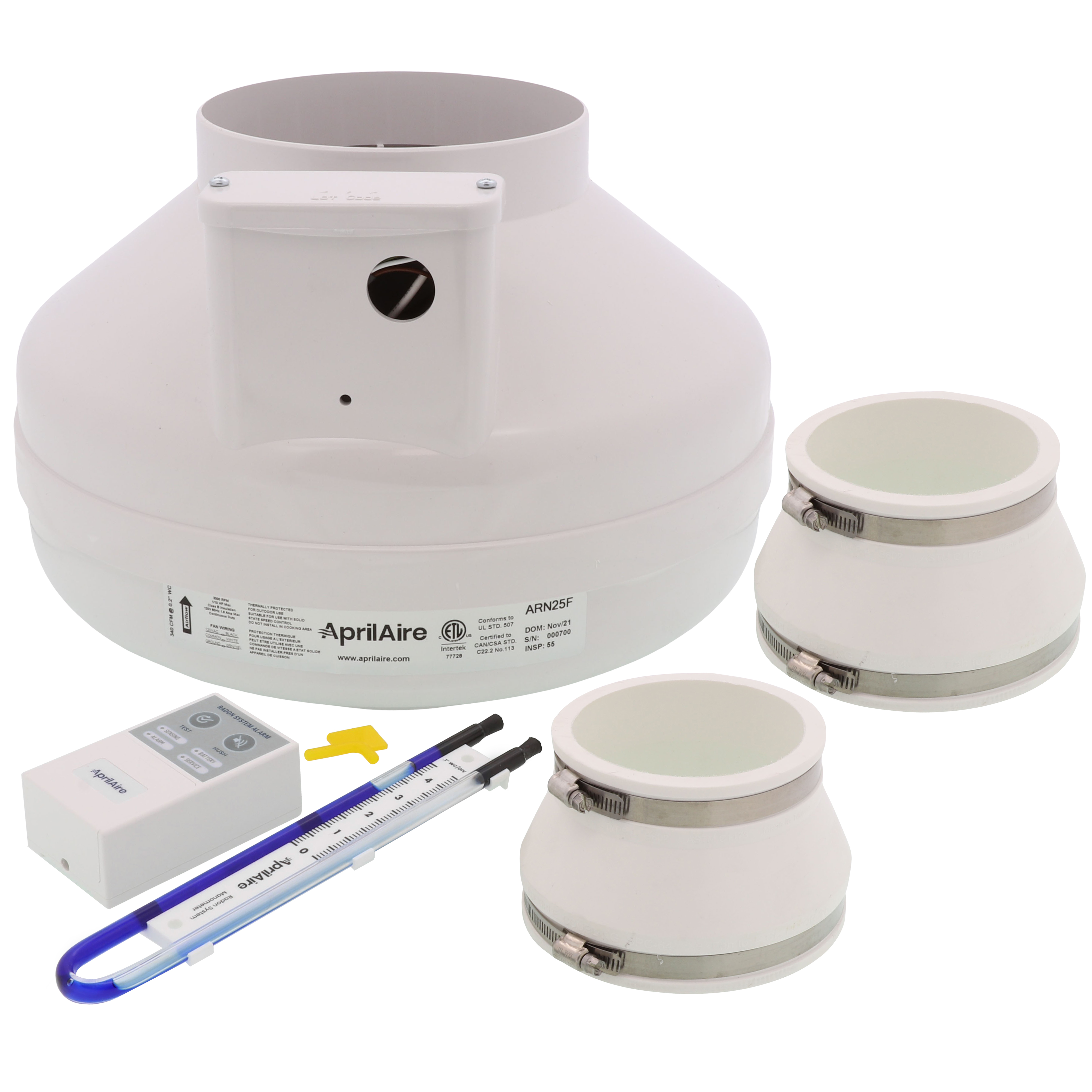 NAFCO クールエアファン NA-WM50R2(W) ARN25K - Aprilaire ARN25K - Radon Mitigation Fan Kit with ARN25F