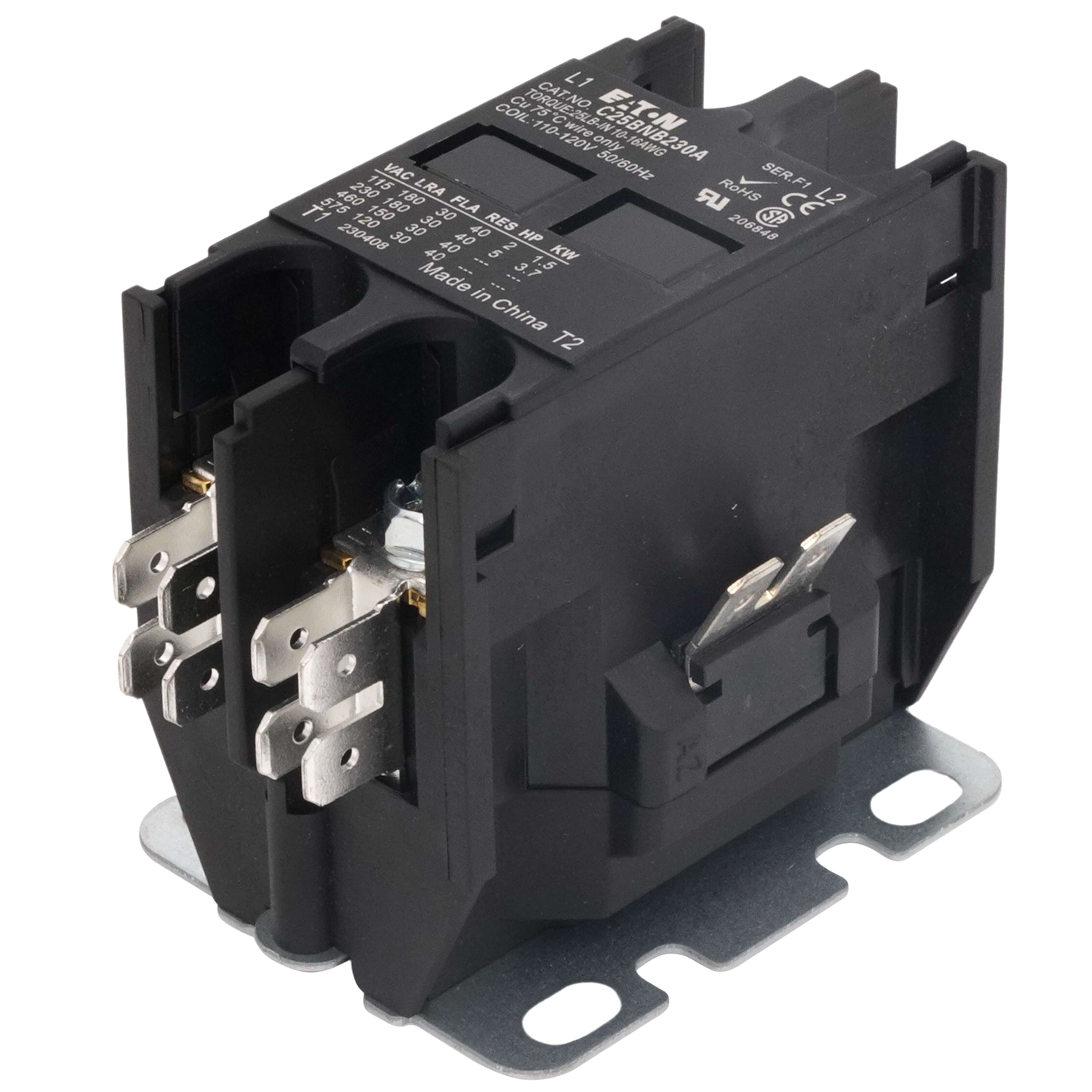 Contacteur AC 2P 25A TOMZN - 220/240V 50/60Hz - 2 Contacts NC - Pour Rail DIN