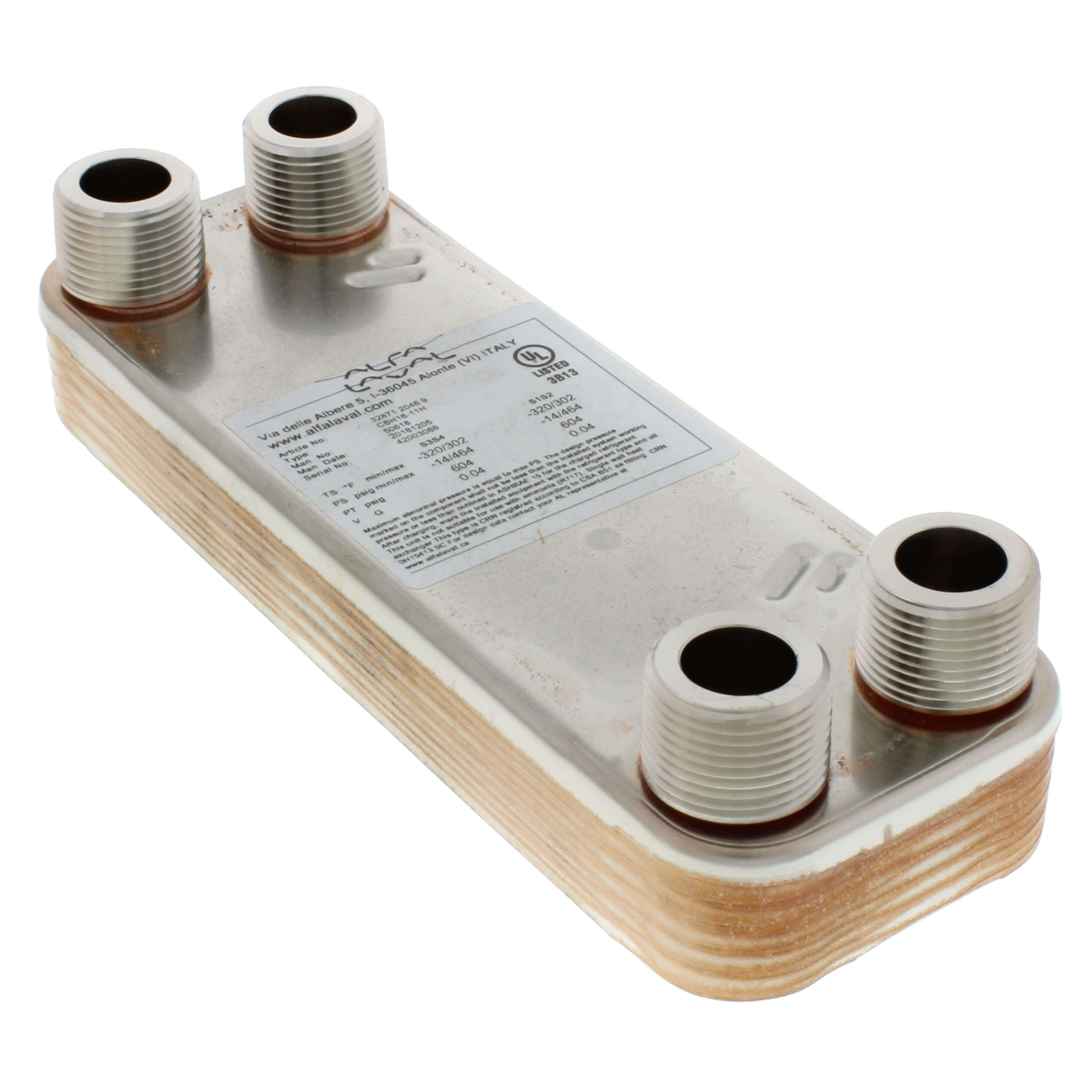 CBH16-11H - Alfa Laval CBH16-11H - 100,000 BTU/Hr (Domestic Water) CB16  Brazed Plate Heat Exchanger (11 Plates)