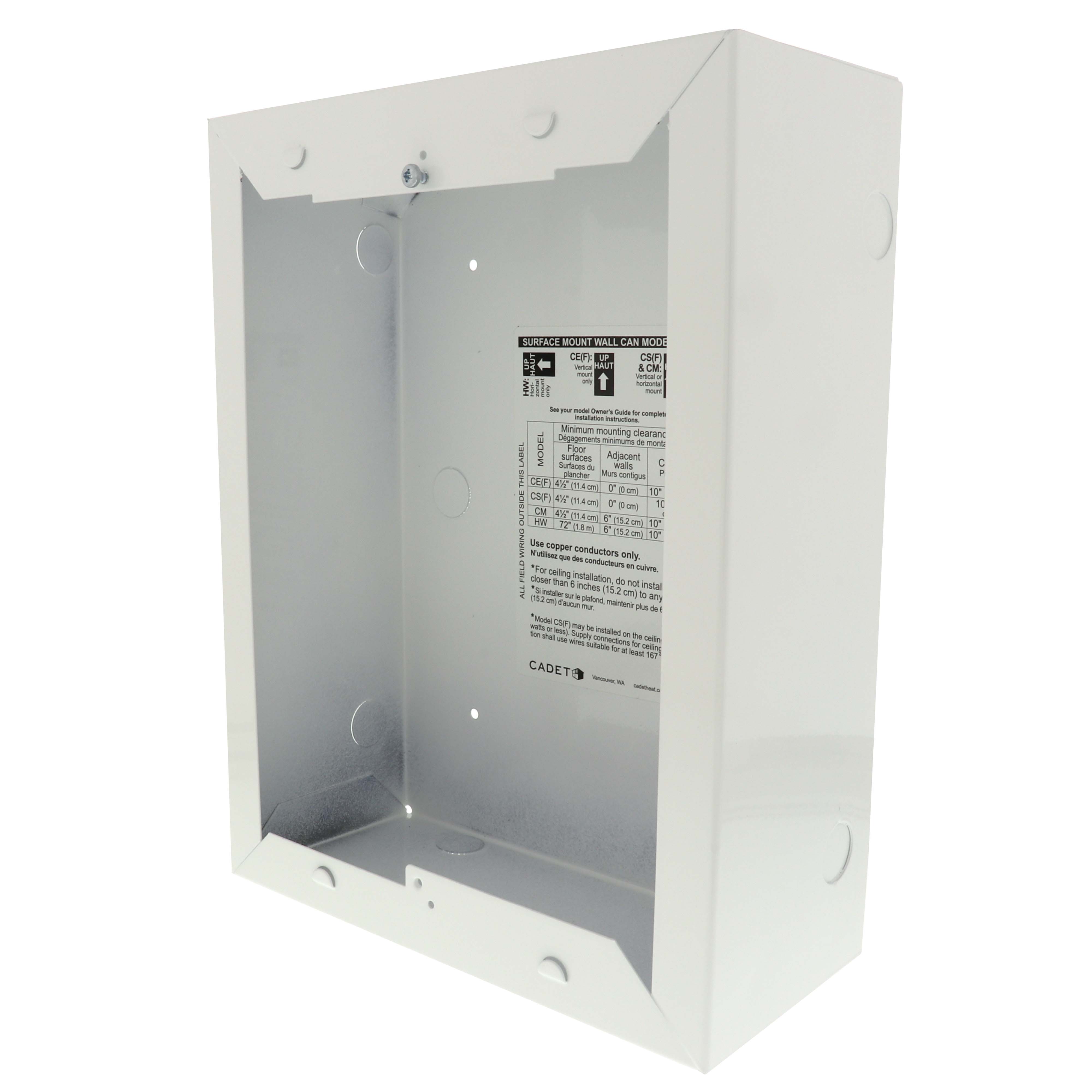 CCSMW - Cadet CCSMW - Com-Pak Surface Mount Wall Can (White)