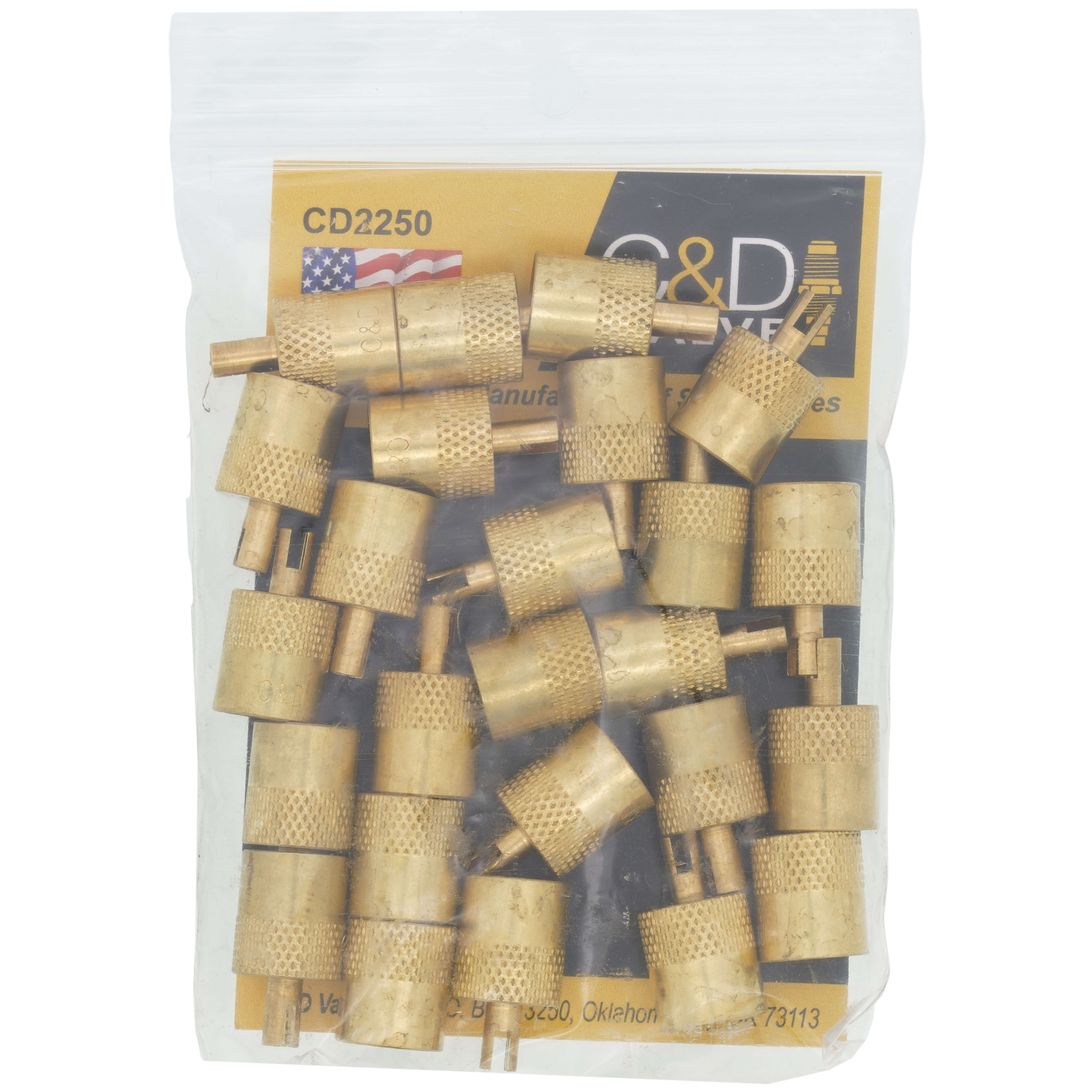 C&D Valve 1/4" Brass Flare Caps With Neoprene O-Ring – Pack Of 6 (CD2250)