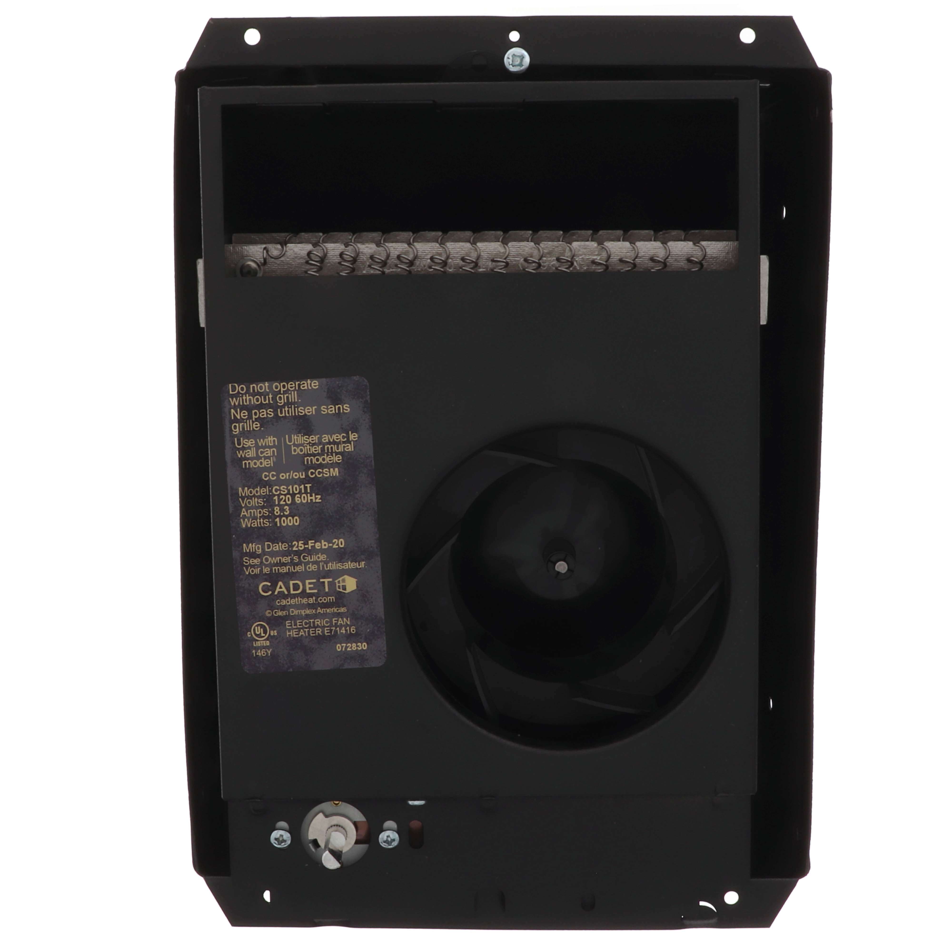 CSC101W - Cadet CSC101W - Com-Pak-Plus White Wall Fan Heater w/o  Thermostat, 1000 Watt (120V)