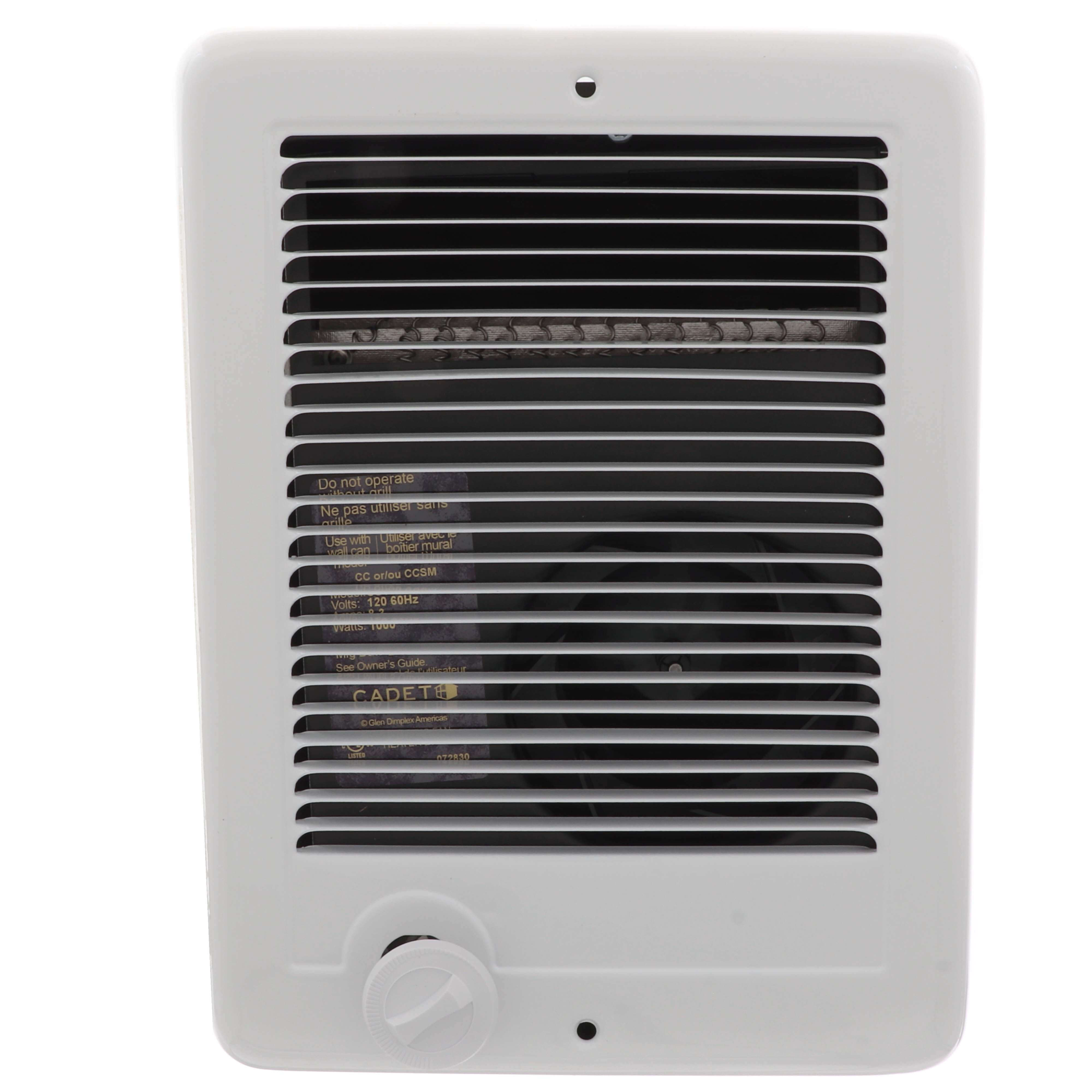 CSC101W - Cadet CSC101W - Com-Pak-Plus White Wall Fan Heater w/o  Thermostat, 1000 Watt (120V)