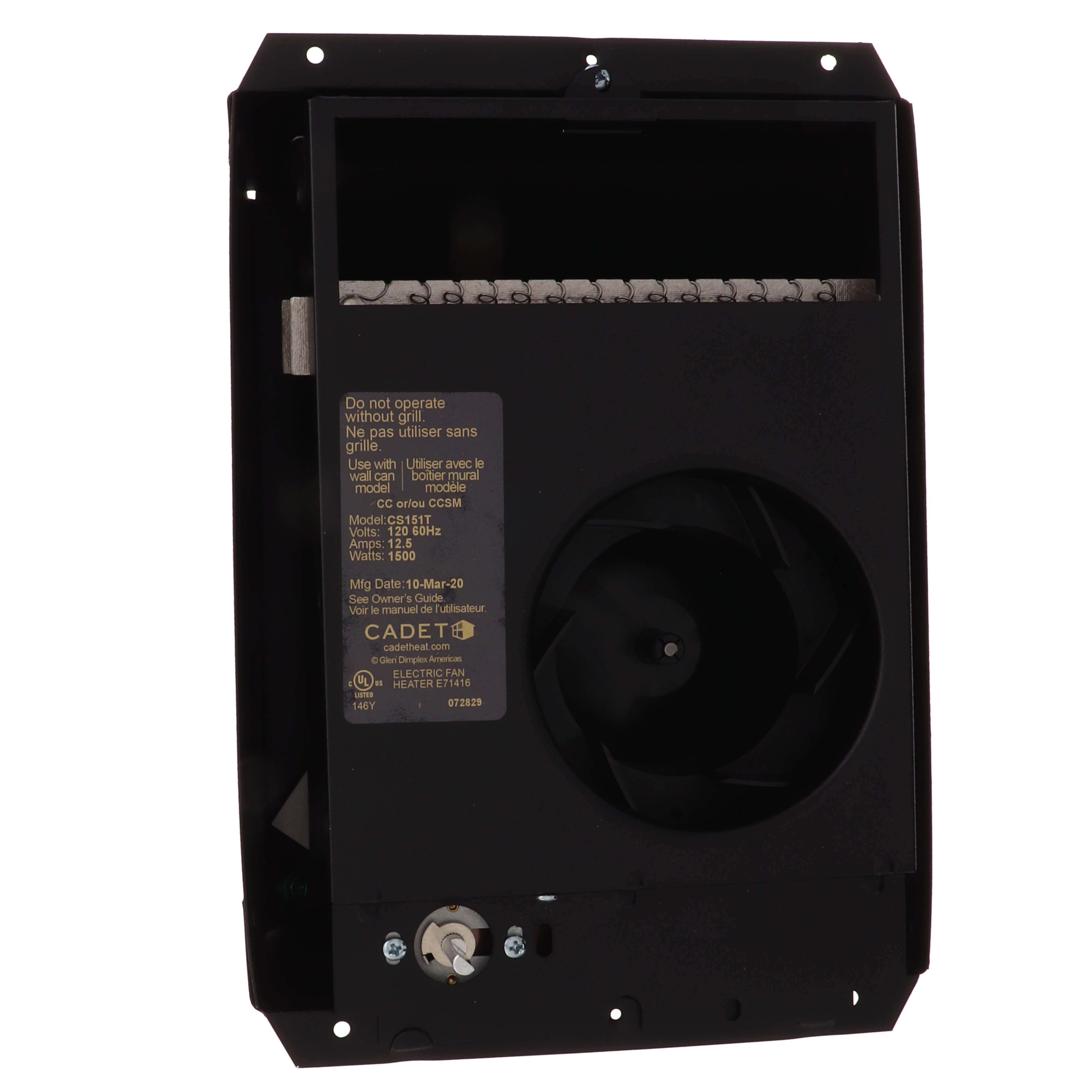CSC151TW - Cadet CSC151TW - Com-Pak Plus White Wall Fan Heater, 1500 Watt  (120V)