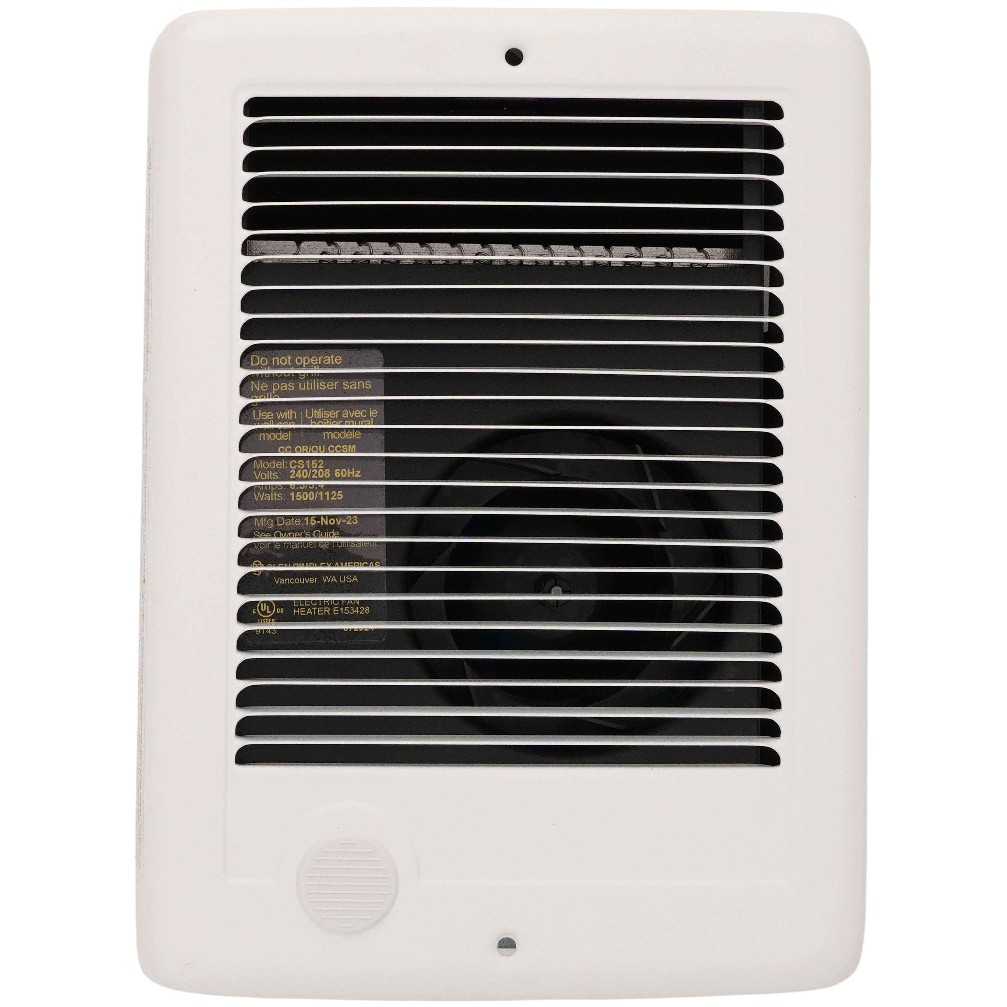 CSC152W - Cadet CSC152W - Com-Pak Plus White Wall Fan Heater, 1500