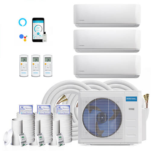 DIYM327HPW00BK2 - MRCOOL DIYM327HPW00BK2 - DIY 27,000 BTU 22 SEER Ductless  Three Zone Heat Pump Package, 230V w/ 25ft Install Kit (9+9+9)