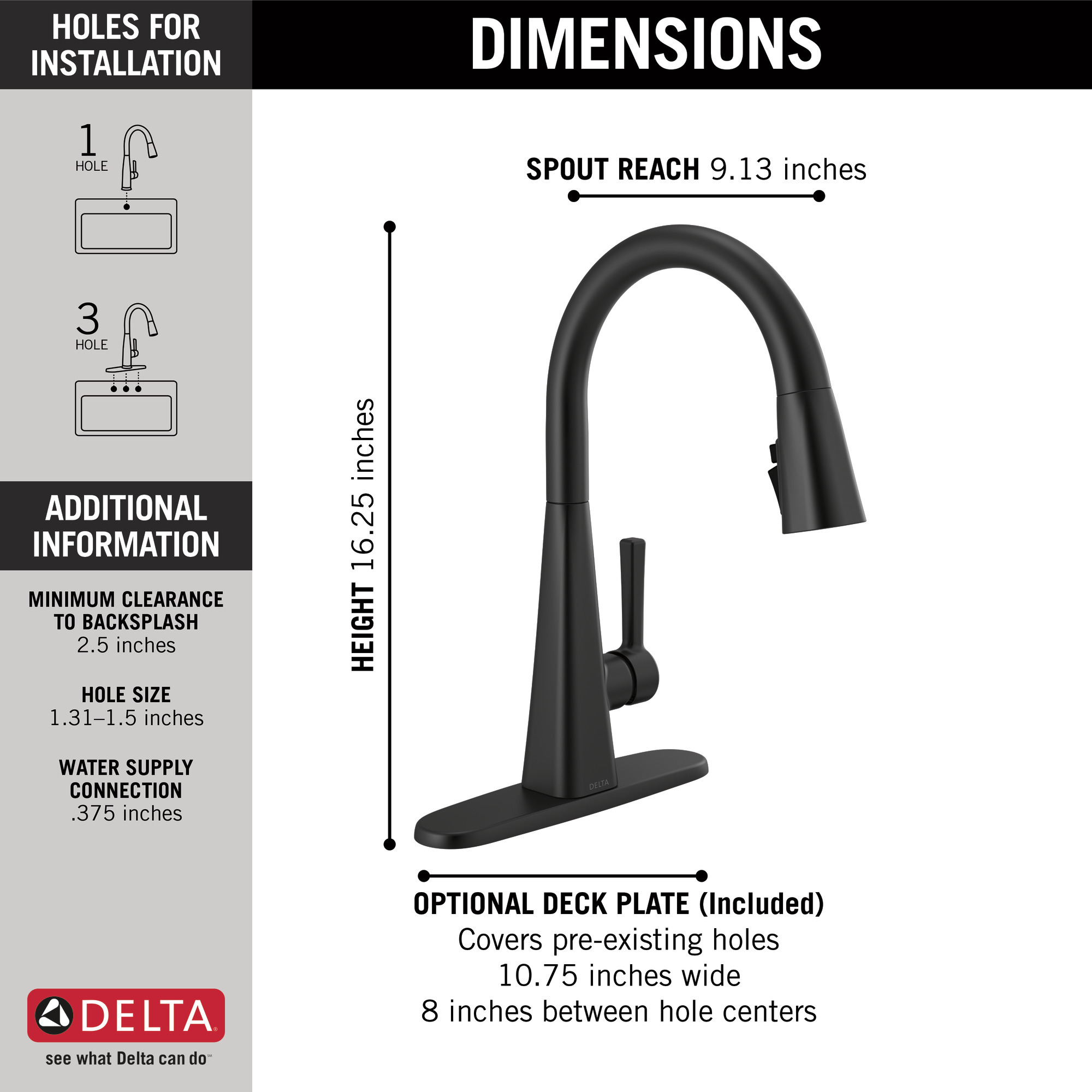 19802Z-BL-DST - Delta 19802Z-BL-DST - Lenta Single-Handle Pulldown