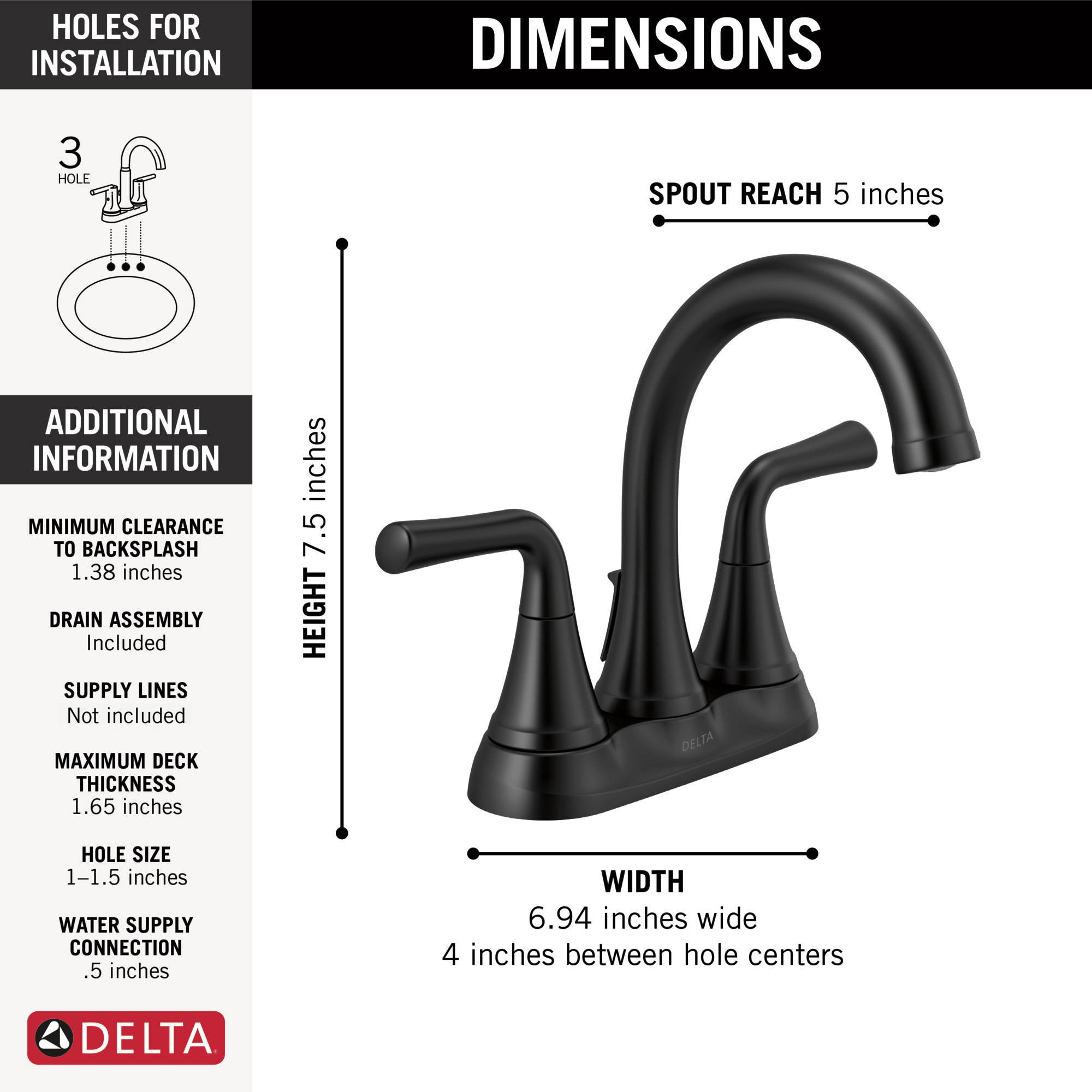 2533LF-BLTP - Delta 2533LF-BLTP - Kayra 2 Handle Tract-Pack