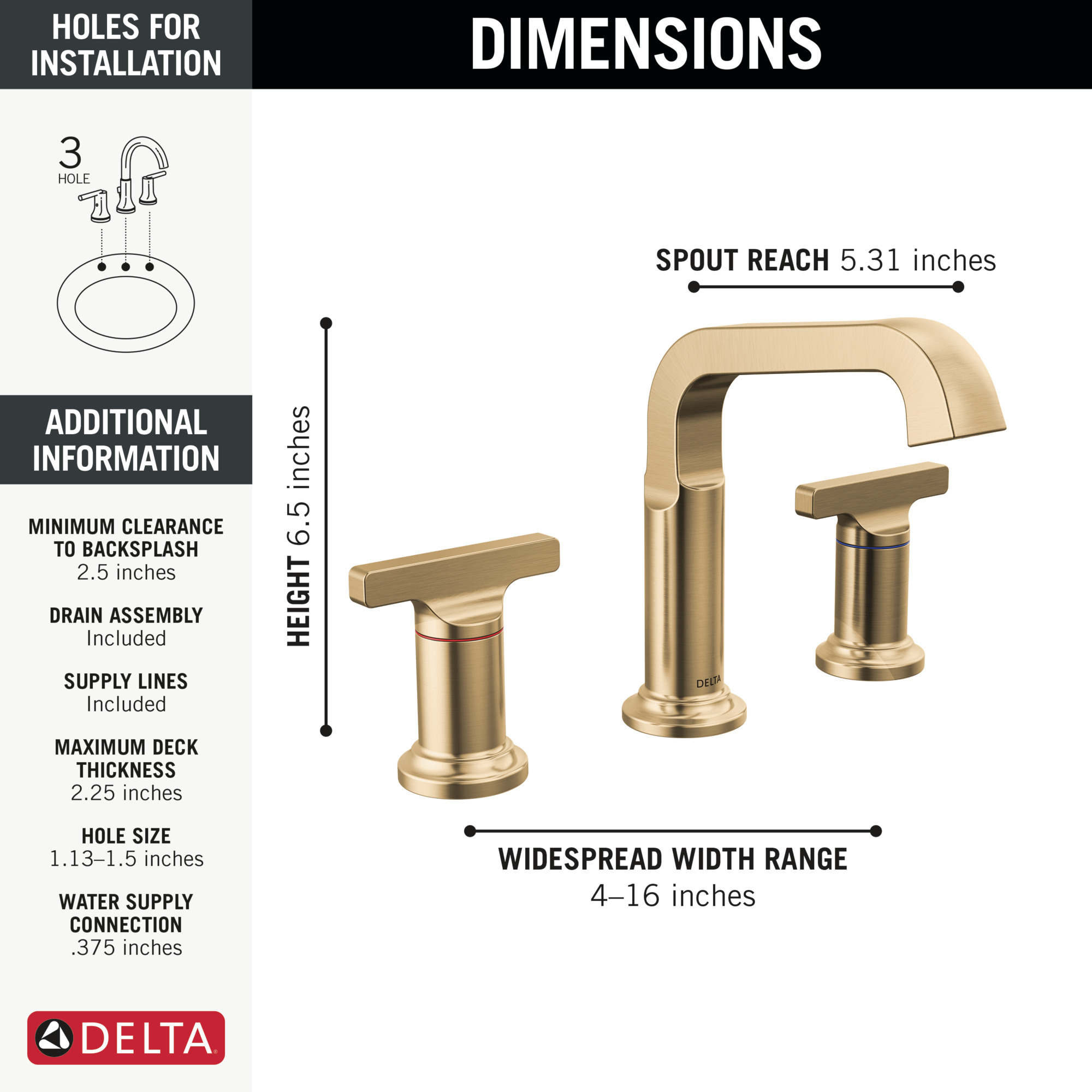 35587-CZ-PR-DST - Delta 35587-CZ-PR-DST - Tetra 2 Handle