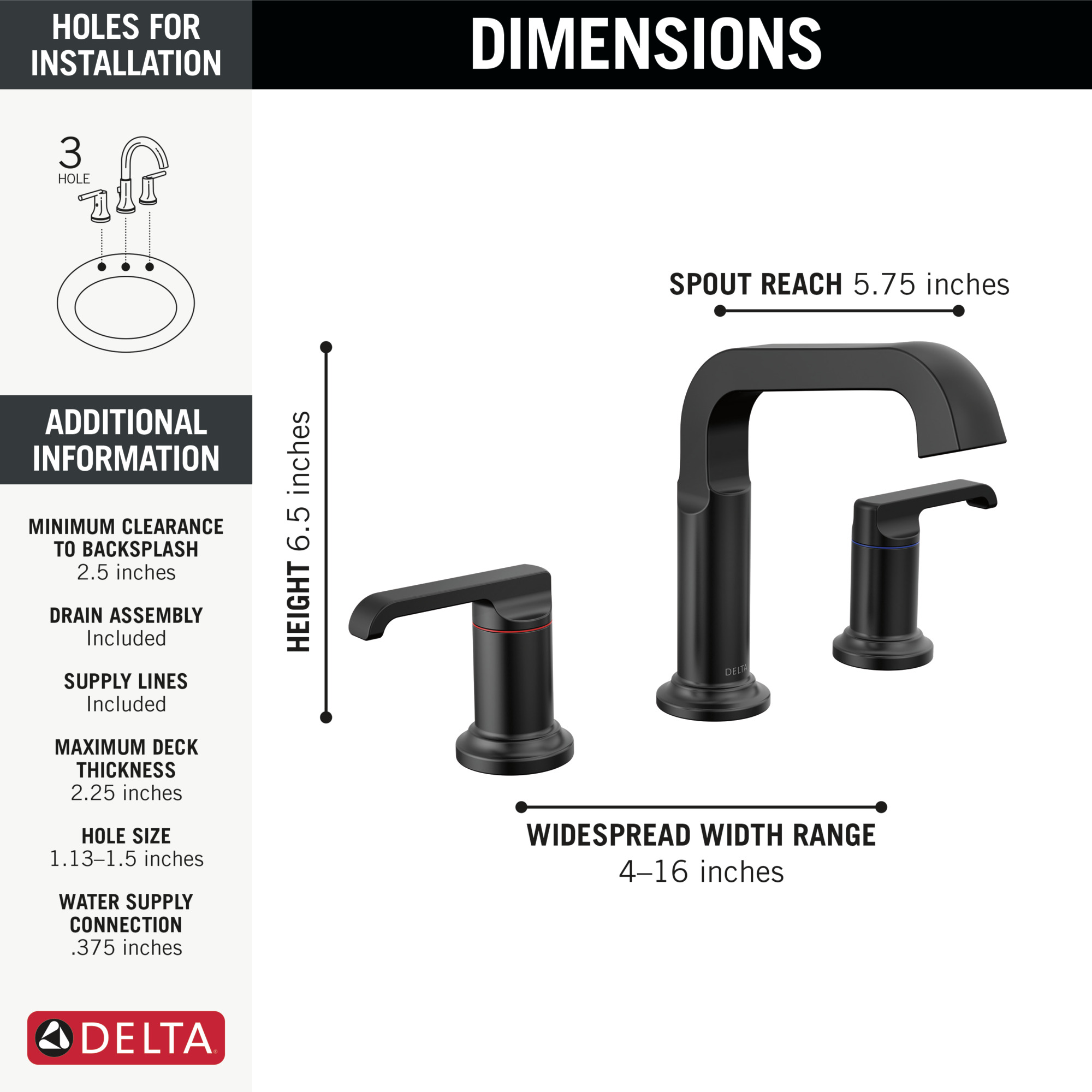 35589-BL-DST - Delta 35589-BL-DST - Tetra Two Handle Widespread