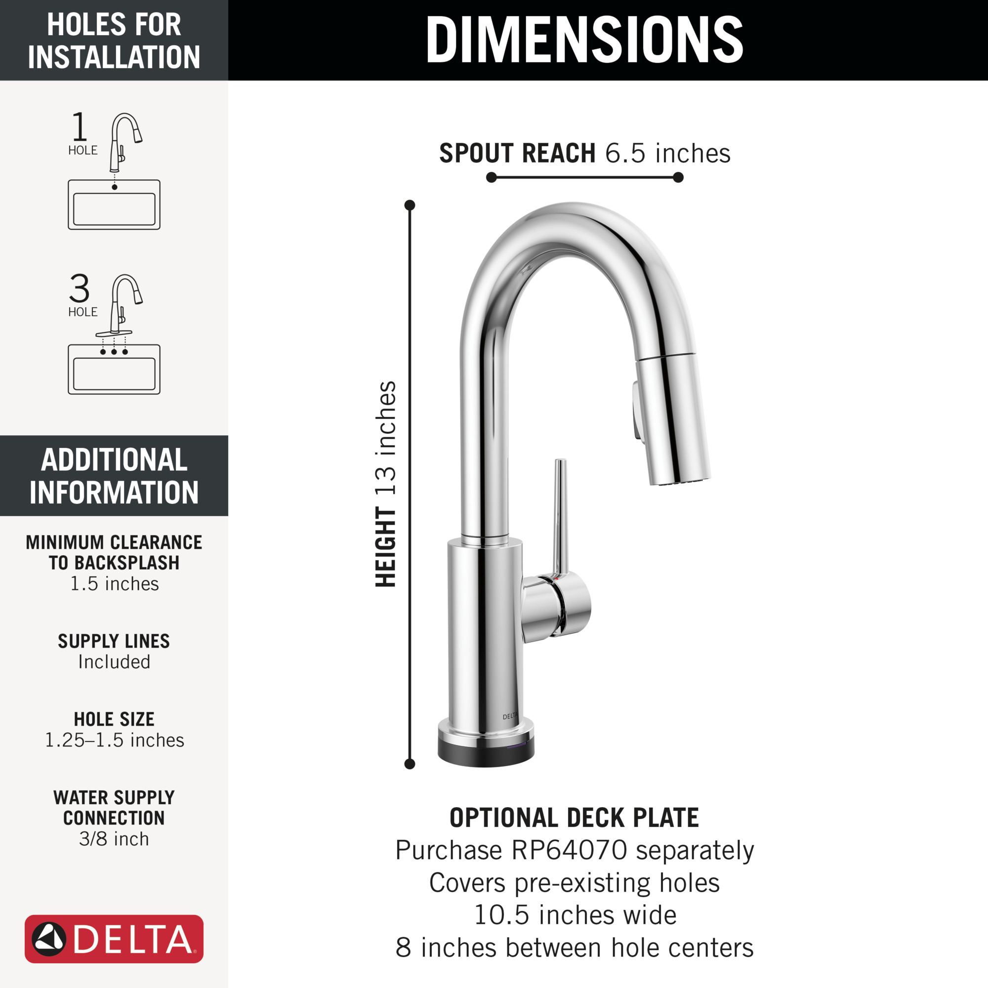9959T-DST - Delta 9959T-DST - Trinsic Single Handle Pulldown Bar