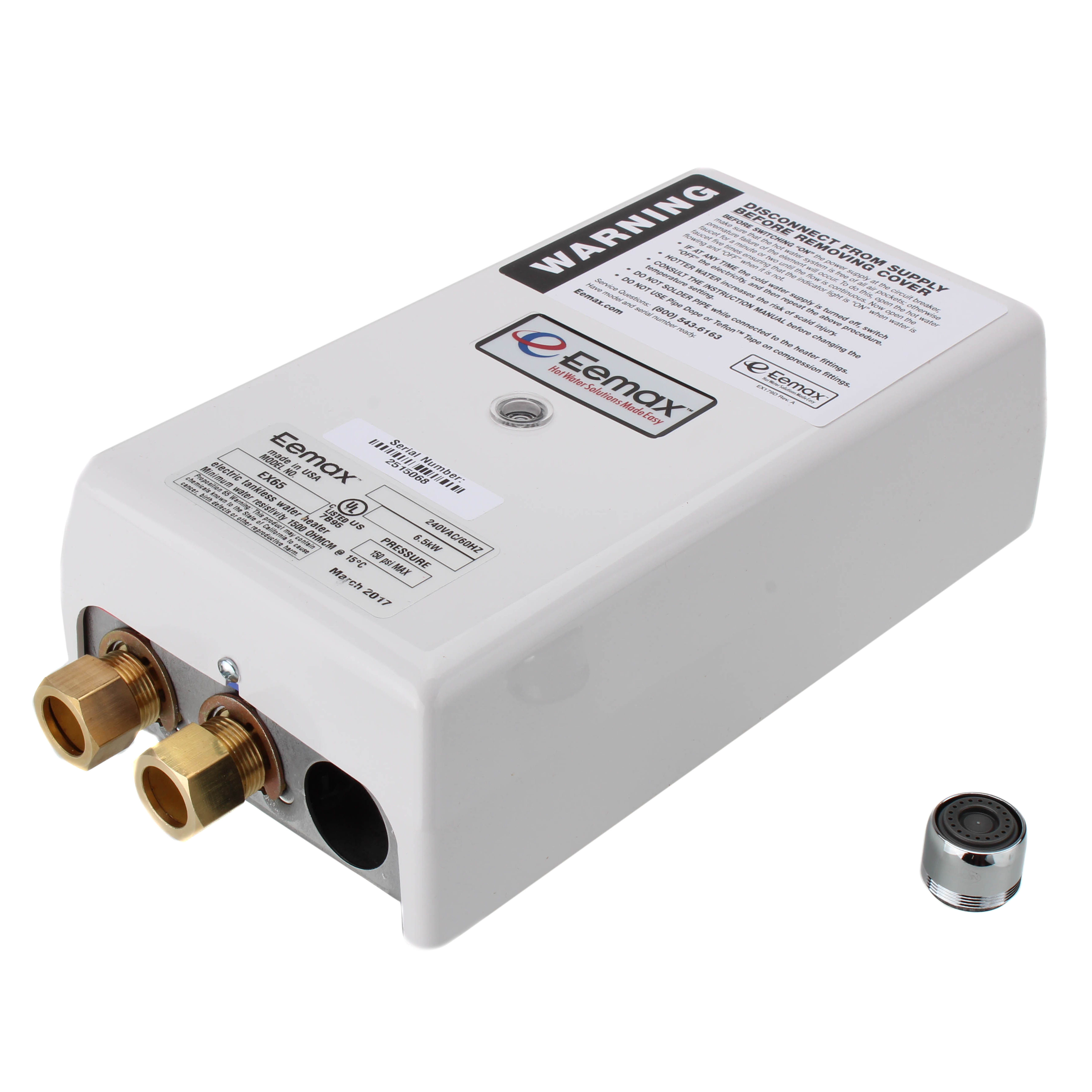 EX65 - Eemax EX65 - EX65 Flow Controlled Electric Tankless Water