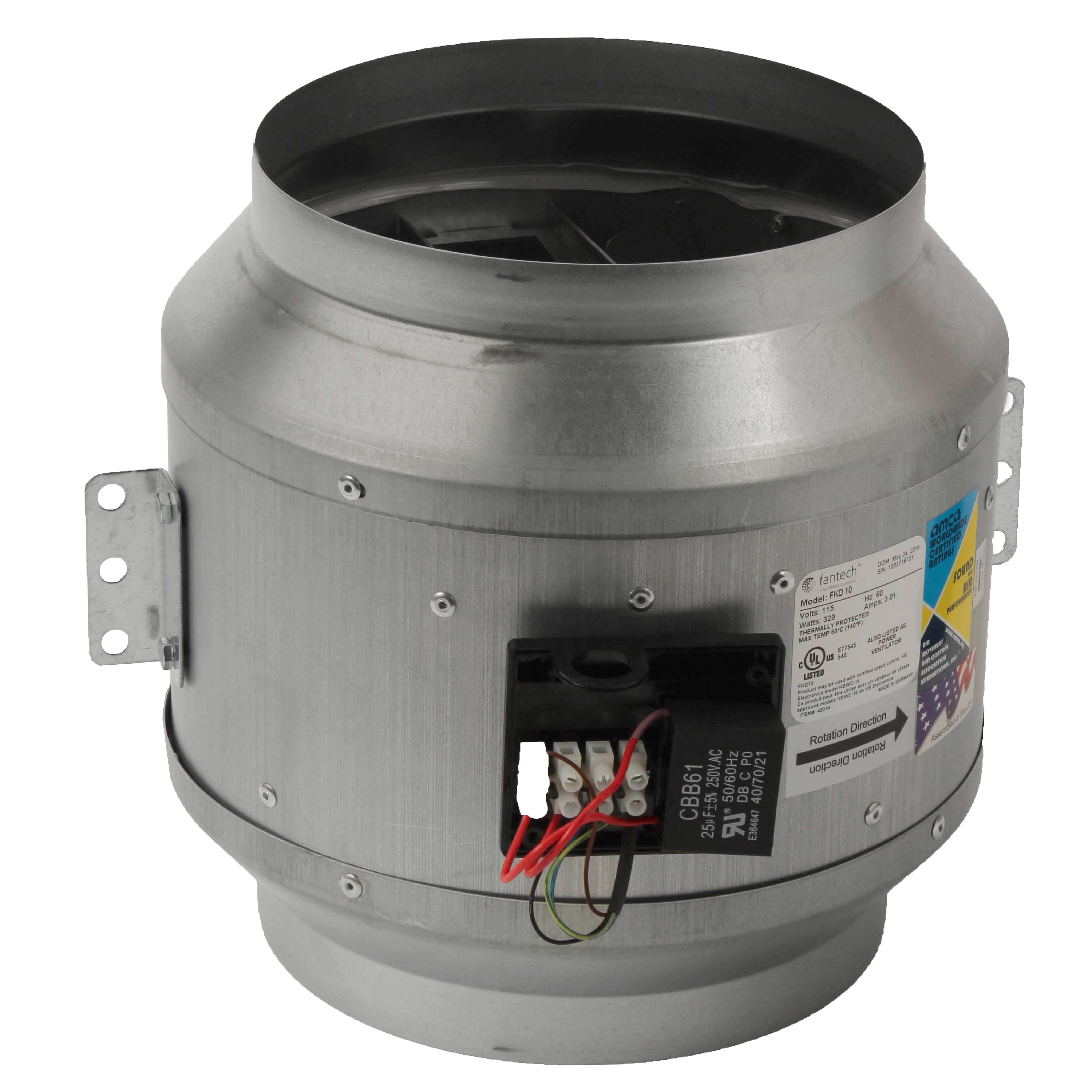 FKD10 - Fantech FKD10 - FKD Series Round Inline Mixed Flow