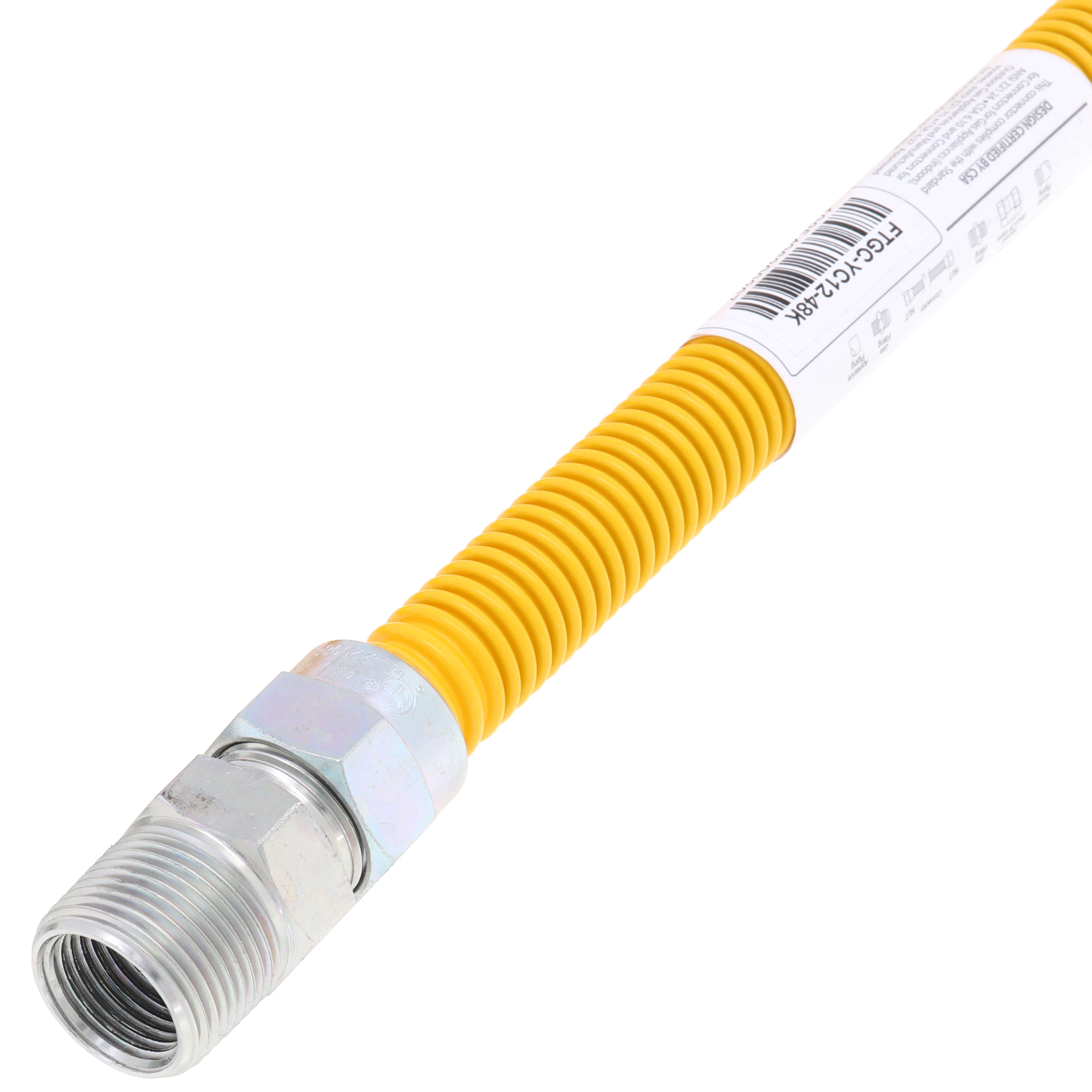 Flextron 18 Inch Flexible Gas Dryer Connector – 1/2 Inch FIP X MIP, Epoxy Coated Stainless Steel, CSA Certified
