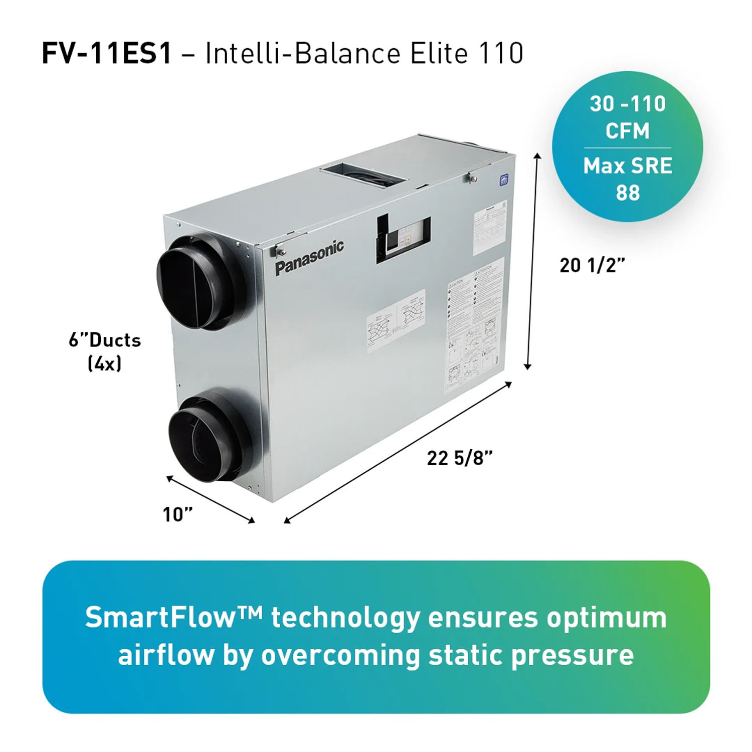 Panasonic FV-10VE2 Intelli-Balance 100 Energy Recovery Ventilator