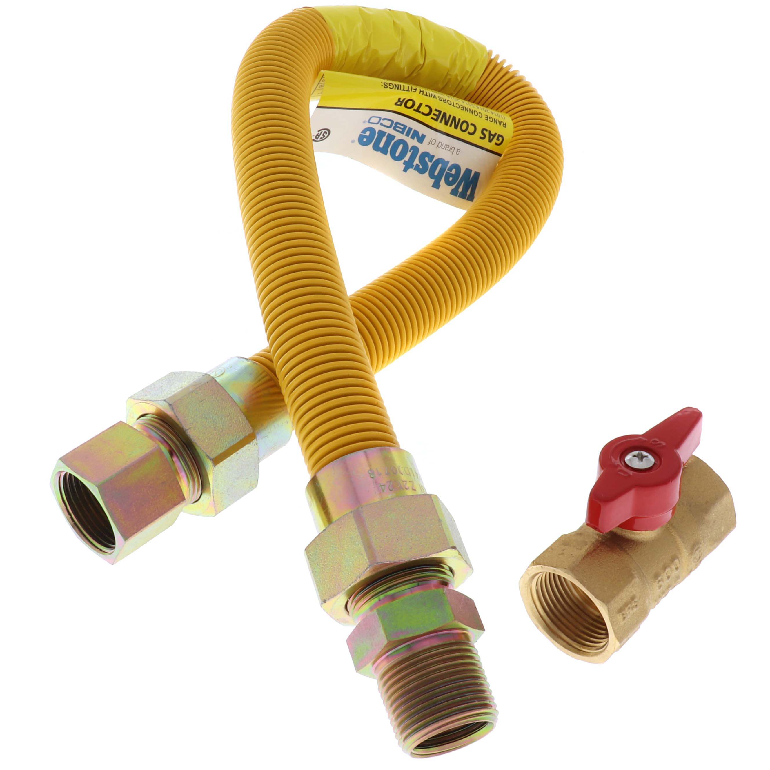 H-22563-24 - Webstone H-22563-24 - E2 Tankless Water Heater Install Kit,  3/4 CGA Gas Ball Valve, 24 x 3/4 Gas Flex Line
