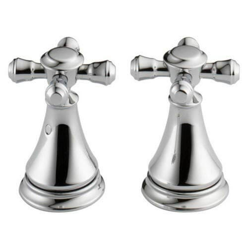 H295 - Delta H295 - Chrome Metal Cross 2 Handle Set for Deck Mount