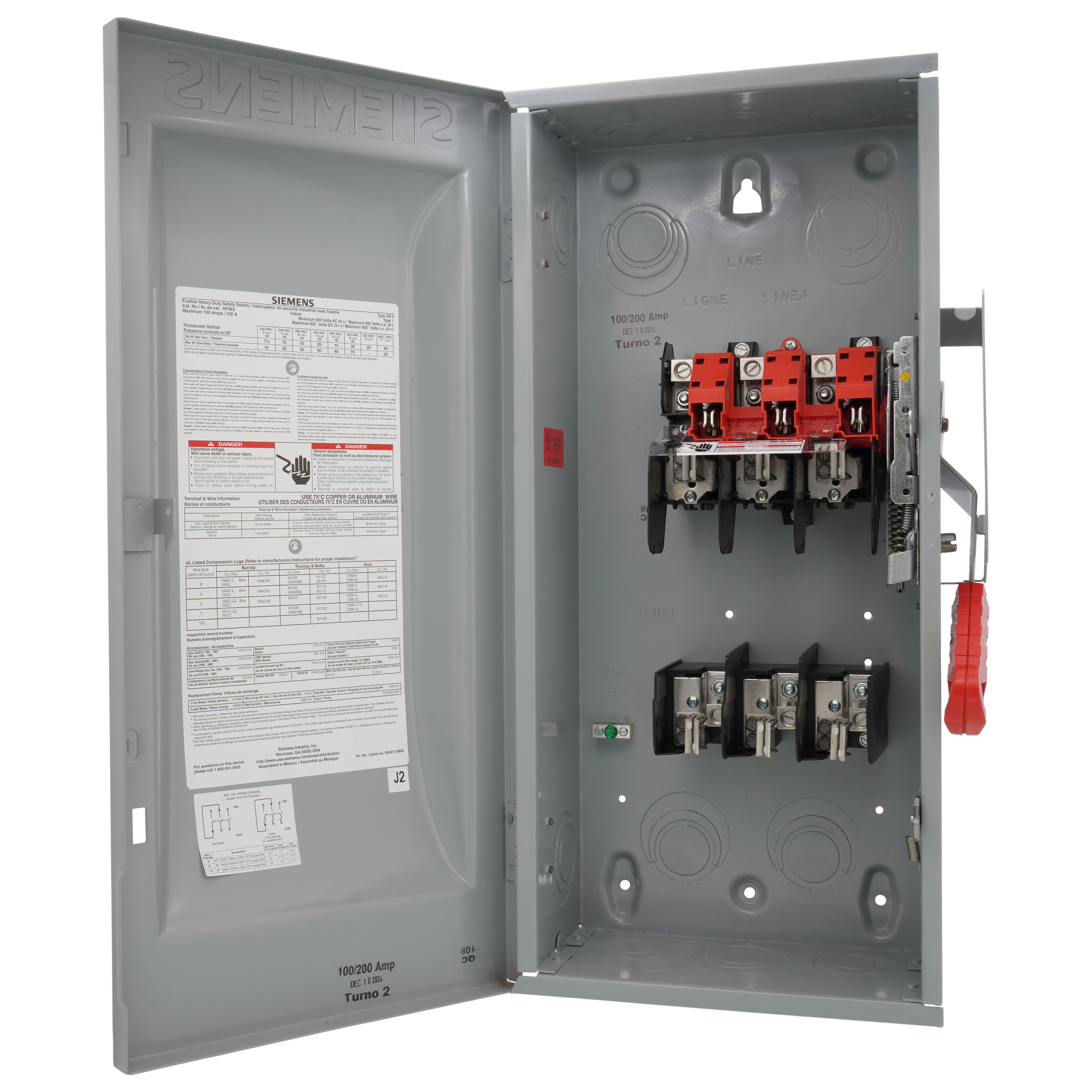 HF363 - Siemens HF363 - 100A Low Voltage Circuit Protection Fused