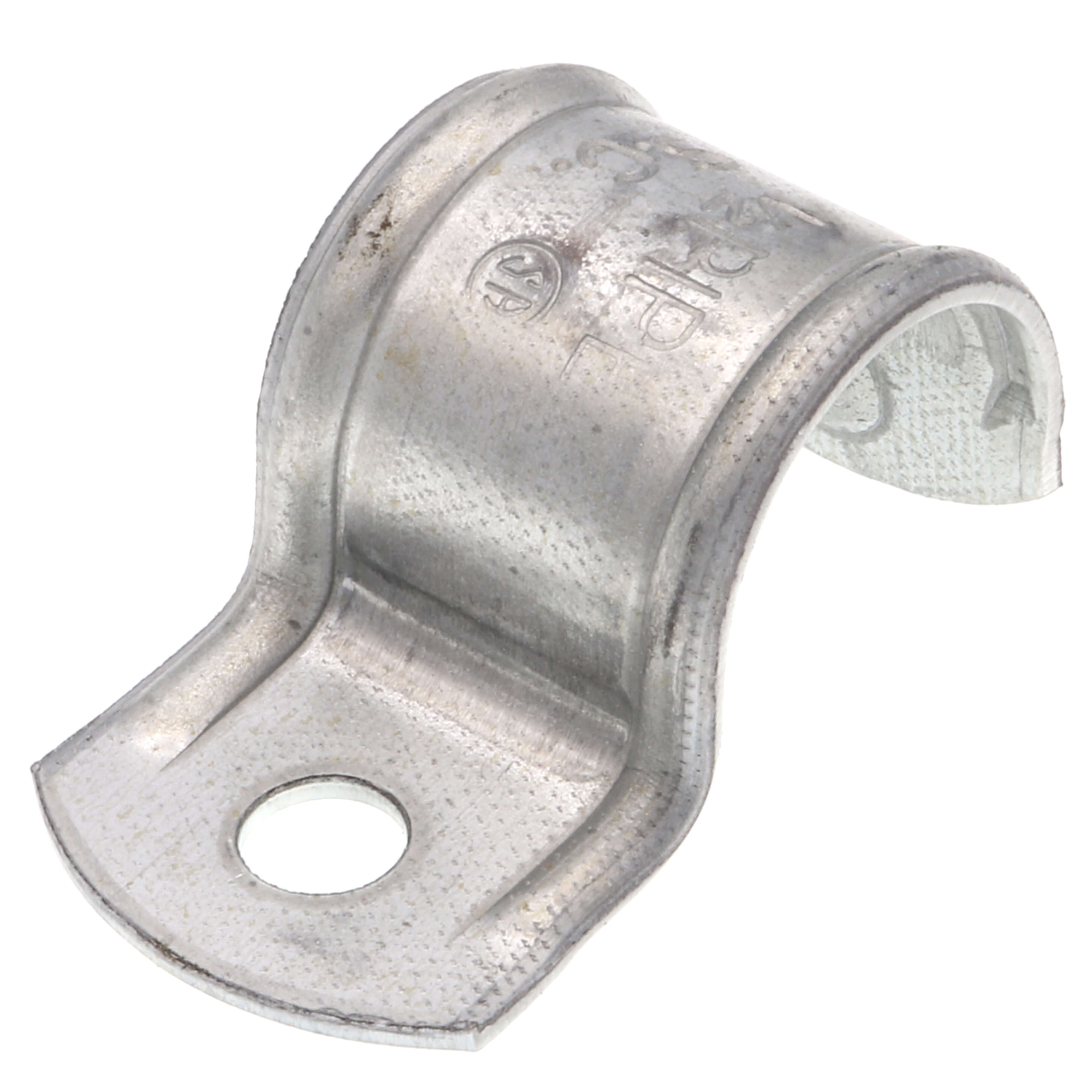Hubbell-Raco 1332 Conduit Strap – 1/2" Rigid/IMC Push-On, 1-Hole Steel, Zinc Plated, 100-Pack