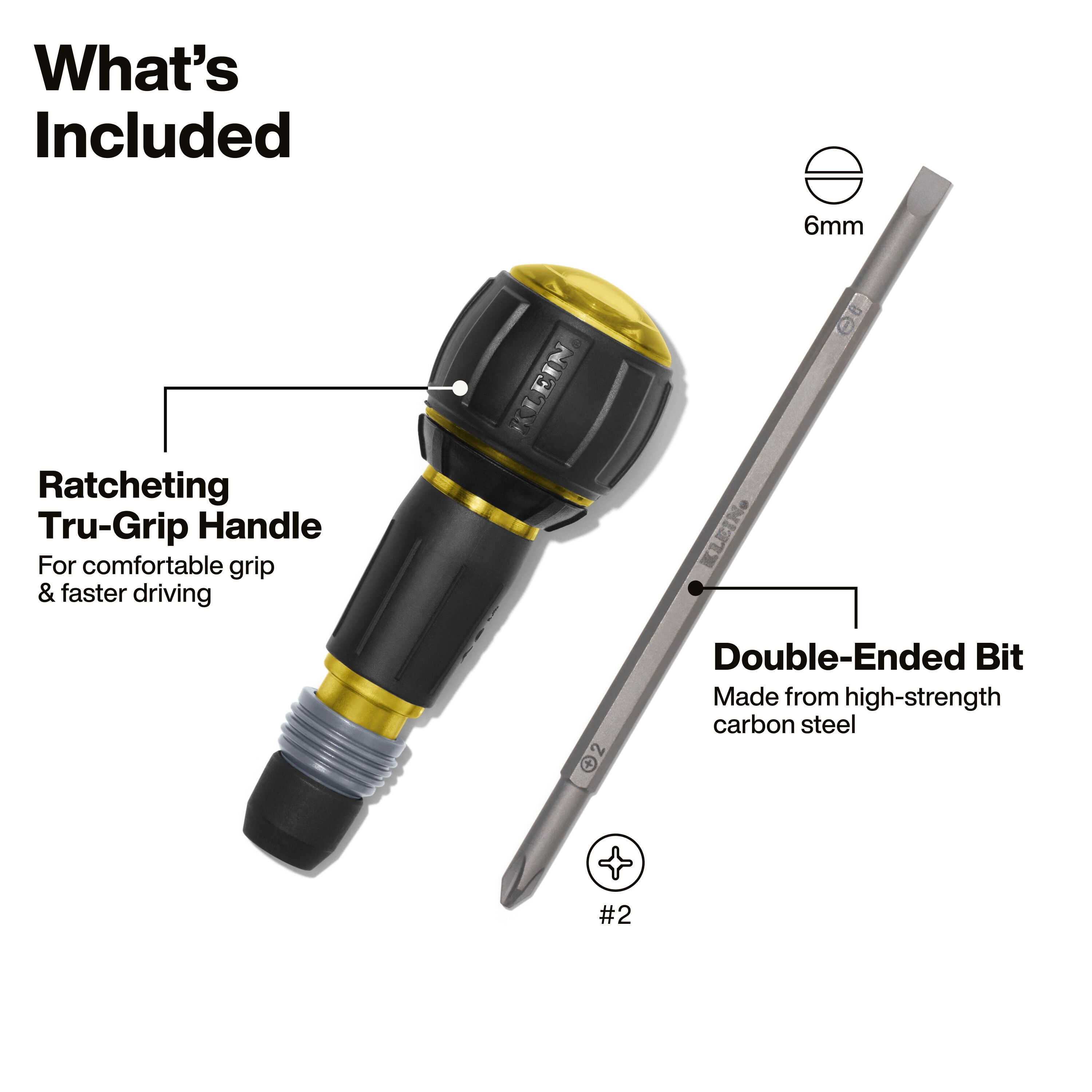 32960ARCHT - Klein Tools 32960ARCHT - Ratcheting Fastbit Tru-Grip