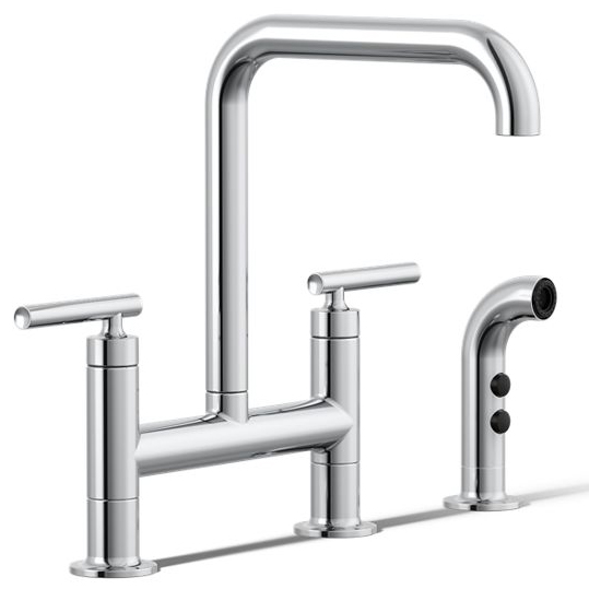 K-7548-4-CP - Kohler K-7548-4-CP - Purist Two-hole Bridge Kitchen