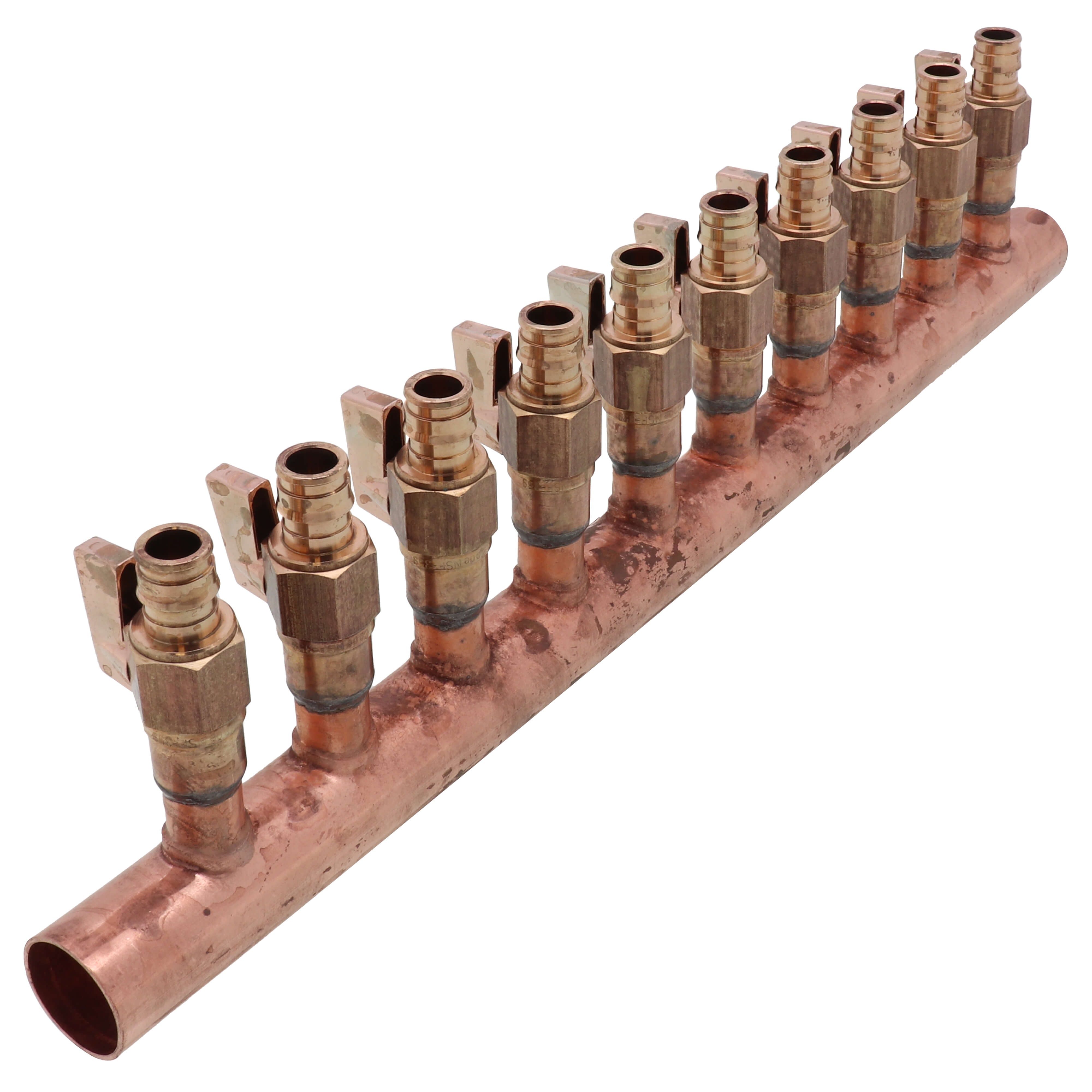1" Copper Manifold For Uponor ProPEX 5/8" PEX - 2 To 12 Loops (With Or Without Valve Options)