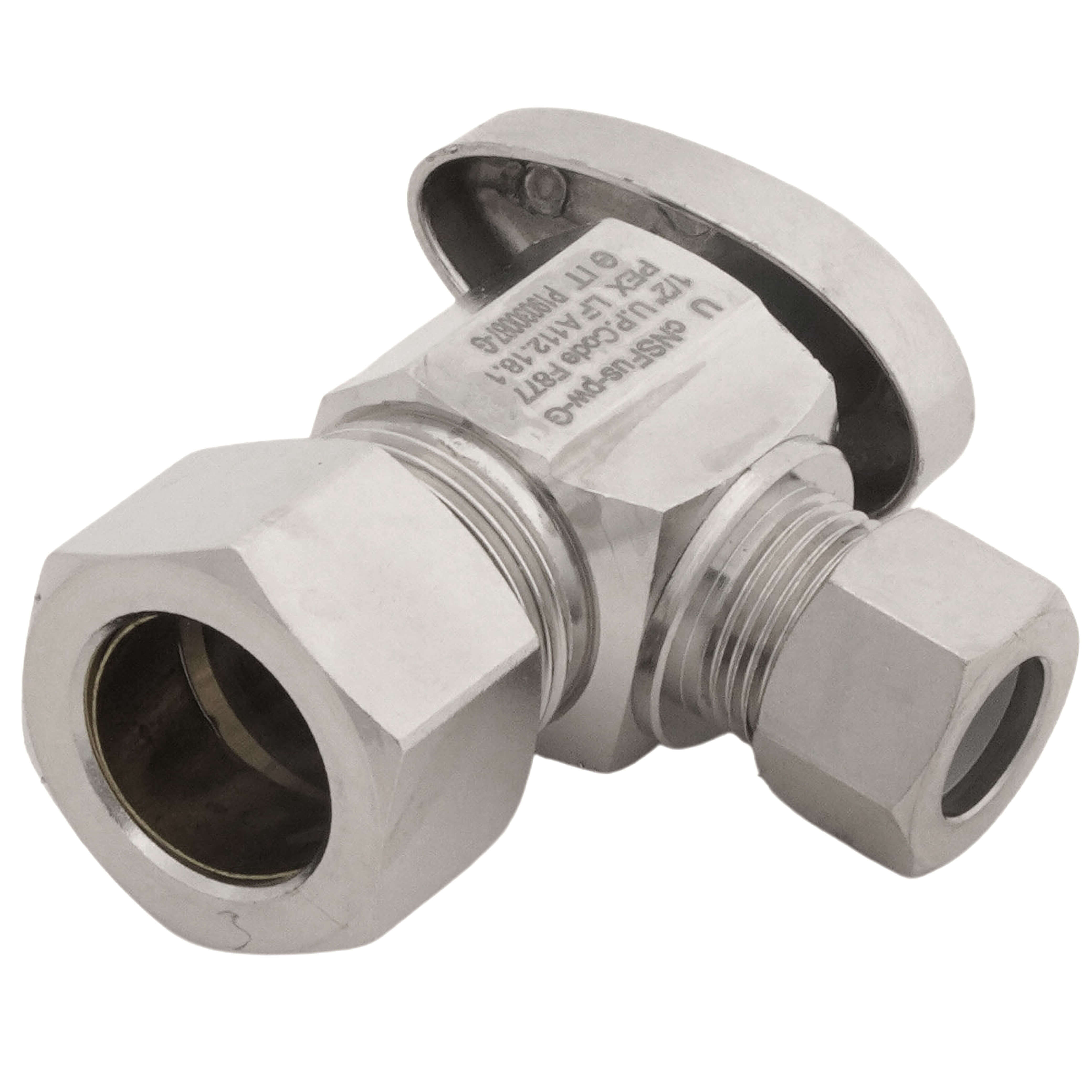 Customer Reviews For EZ-Fluid 1/2\" FIP X 3/8\" OD Comp. Heavy Duty Lead Free Brass Angle Stop Valve Water Shut Off Ball Valve 1/4 Quarter Turn Chrome Brass-1Pc