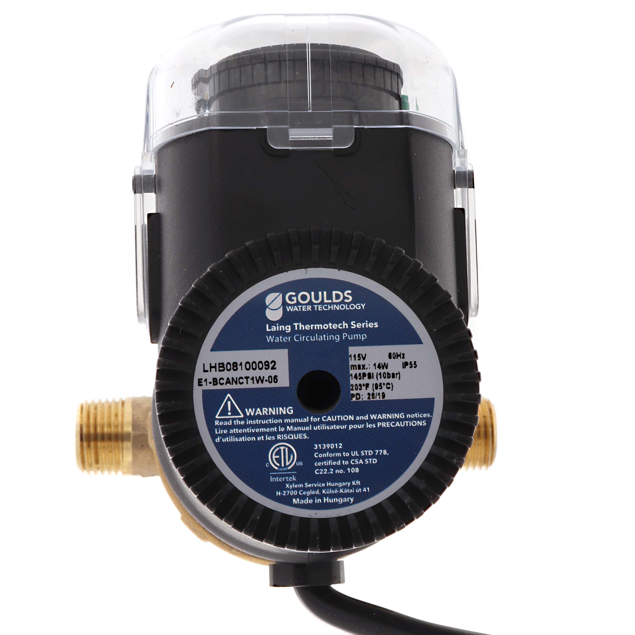 LHB08100092 - Goulds Pumps LHB08100092 - E1-BCANCT1W-06 Autocirc E1 Recirculating  Pump w/ Fixed Thermostat u0026 Timer (On 85°F Off 95°F) (1/2 NPT)