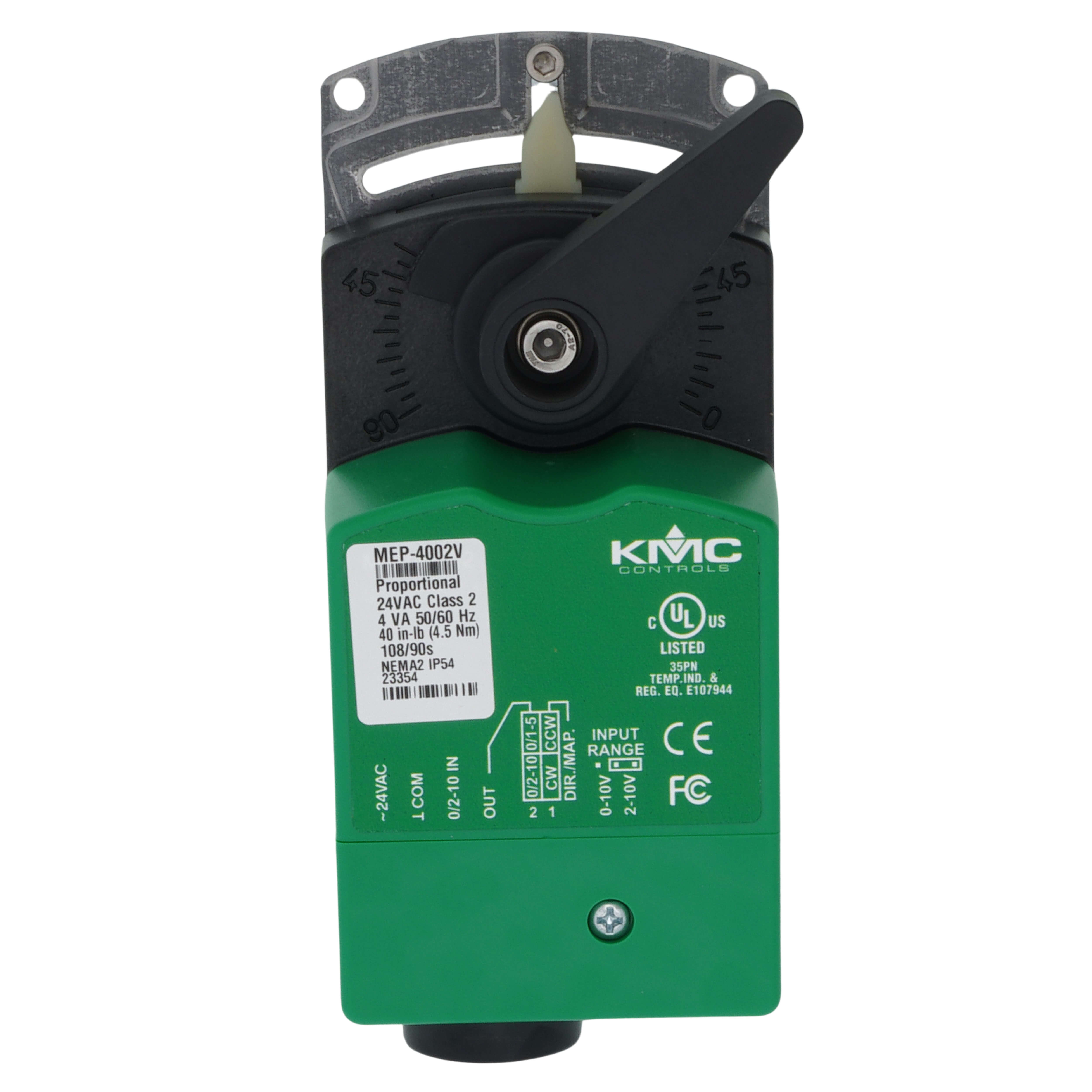 KMC Controls MEP-4002 Electric Actuator 24V, 40 In-lb Torque - Proportional Control For Damper And Valve Applications