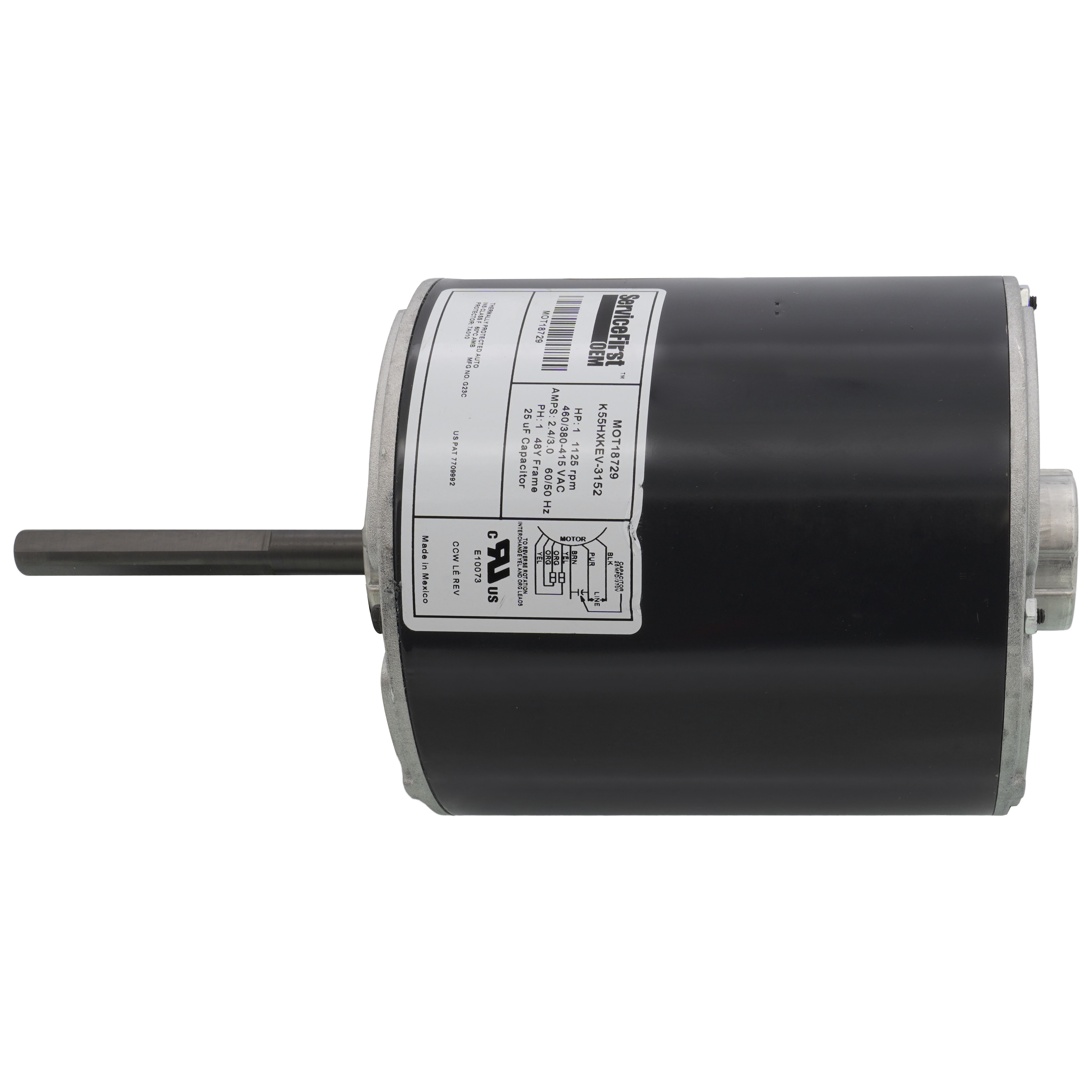 MOT18729 - Trane MOT18729 - 460V, 1 PH, 1 HP, 1125 RPM Motor, MOT18729