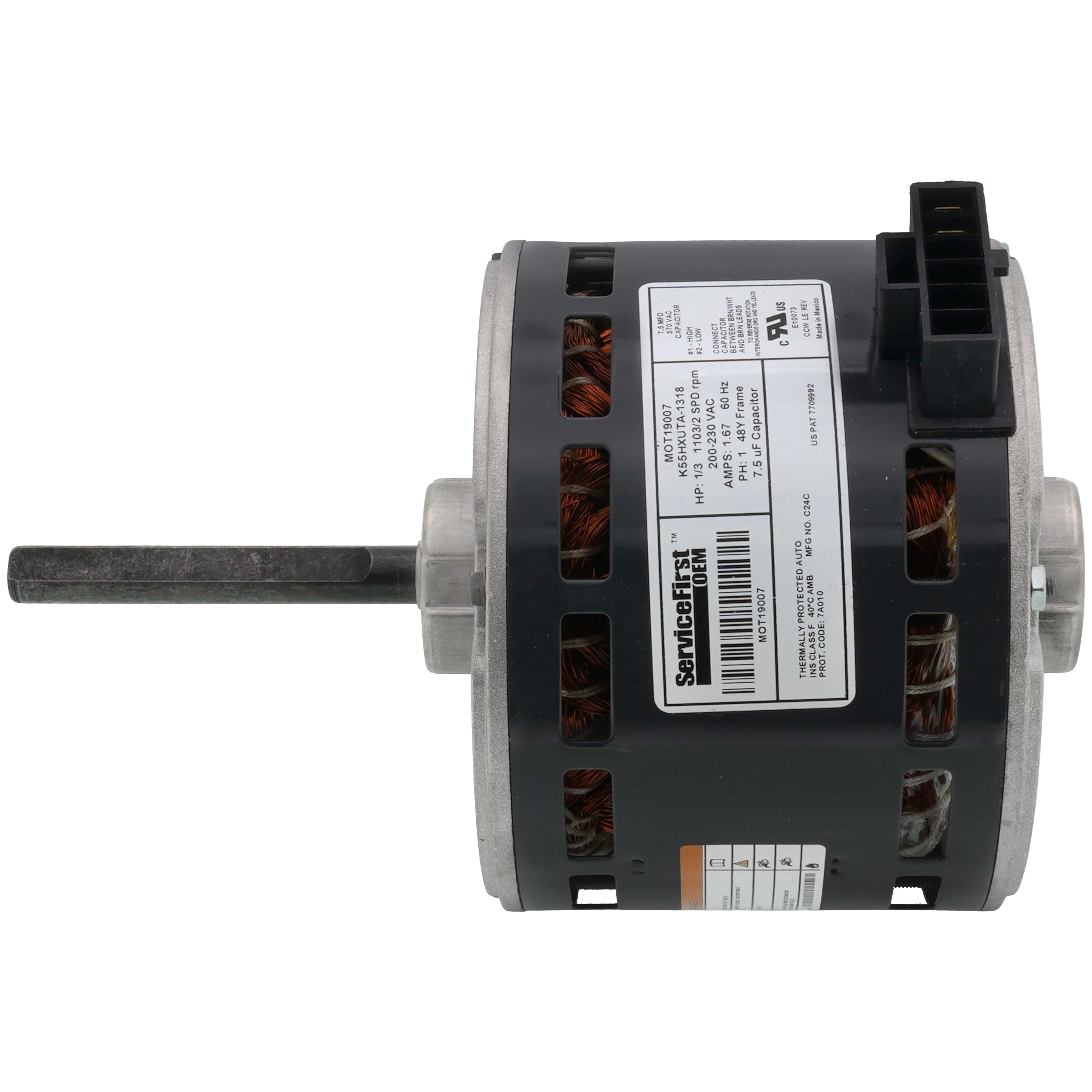 MOT19007 - Trane MOT19007 - 1/3 HP 200/230 110 3 RPM CCW Motor