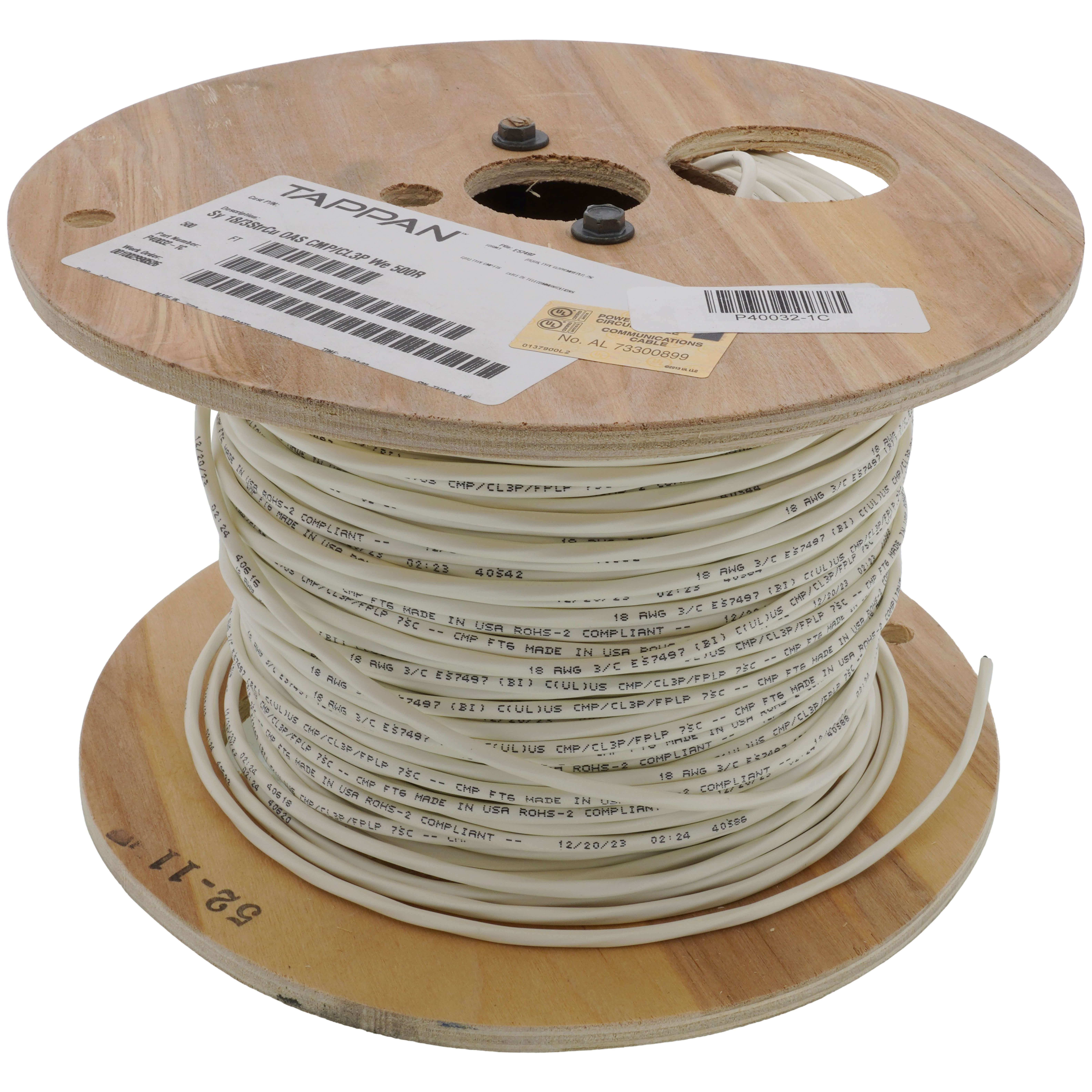 P40032-1C - Southwire P40032-1C - 500 ft. Spool - 18/3 Stranded