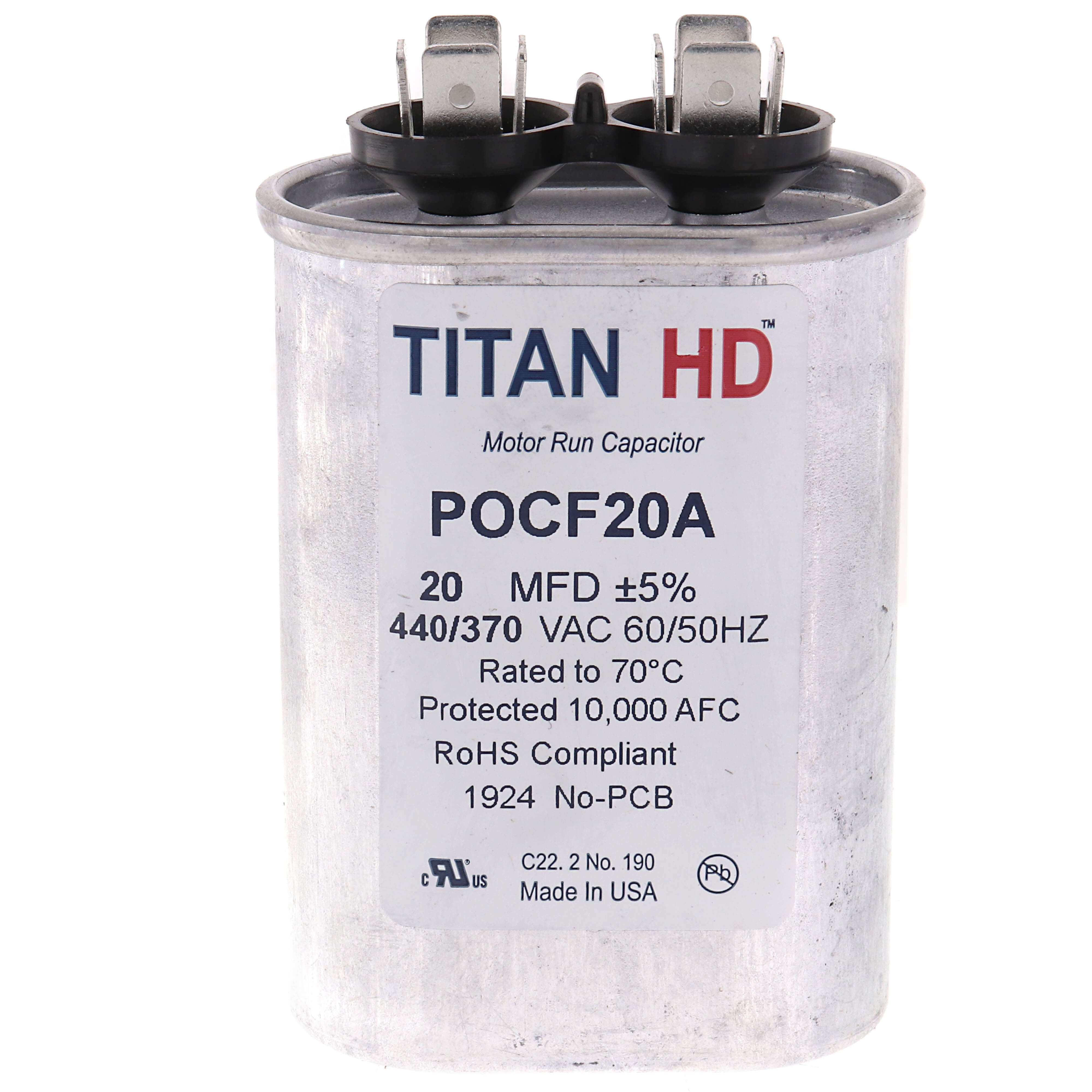 POCF35A - Titan HD POCF35A - 35 MFD Oval Motor Run Capacitor (440 
