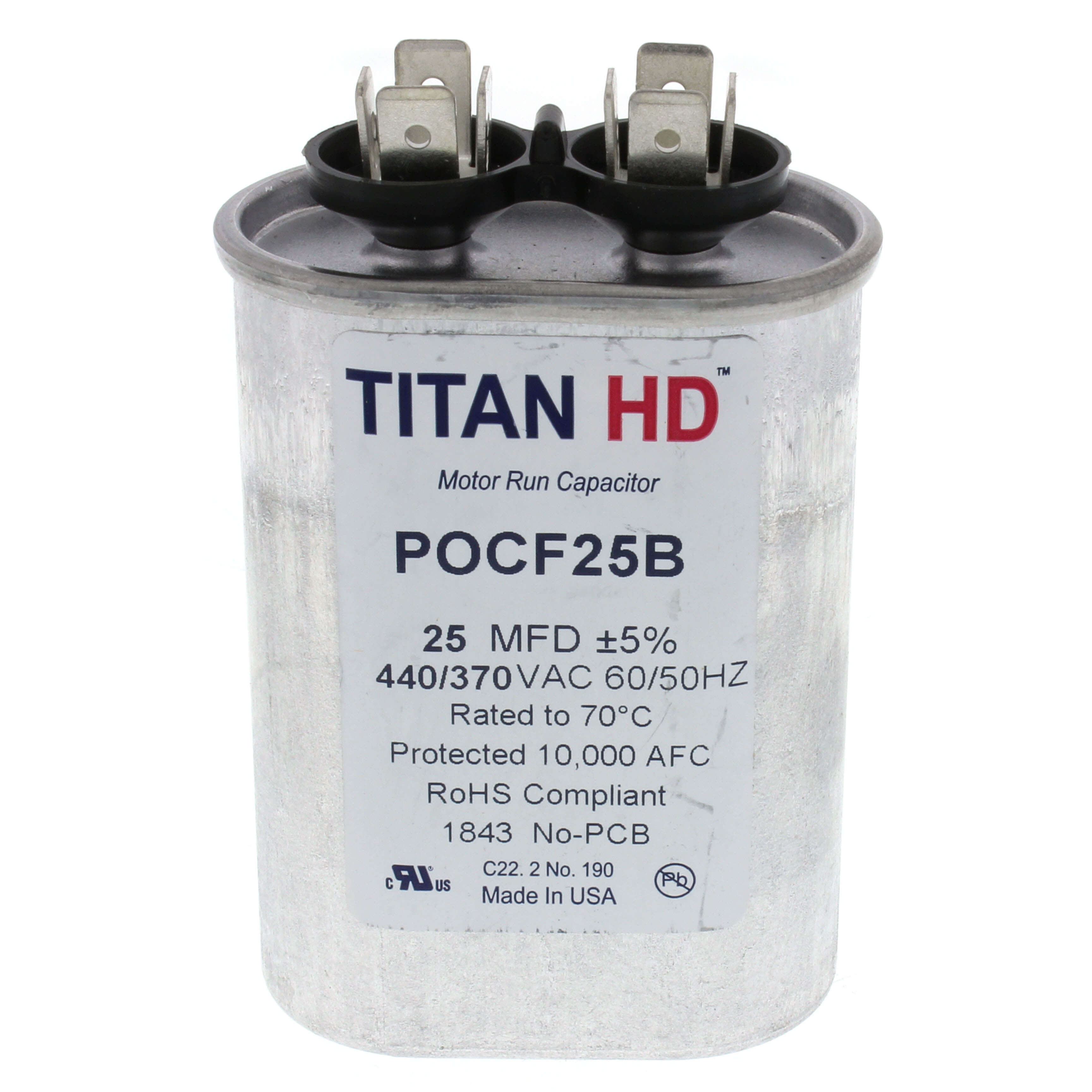 POCF35A - Titan HD POCF35A - 35 MFD Oval Motor Run Capacitor (440