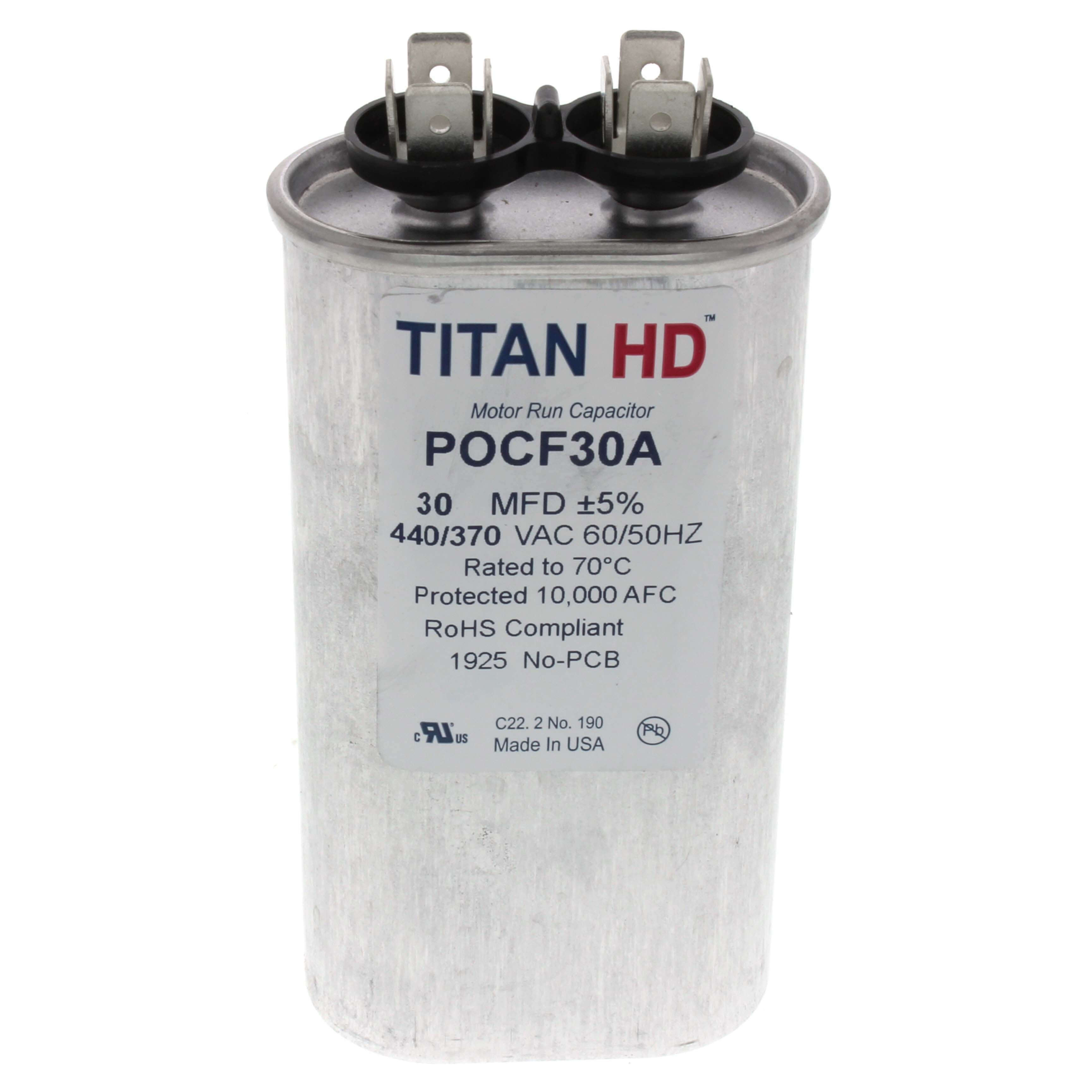 POCF35A - Titan HD POCF35A - 35 MFD Oval Motor Run Capacitor (440 