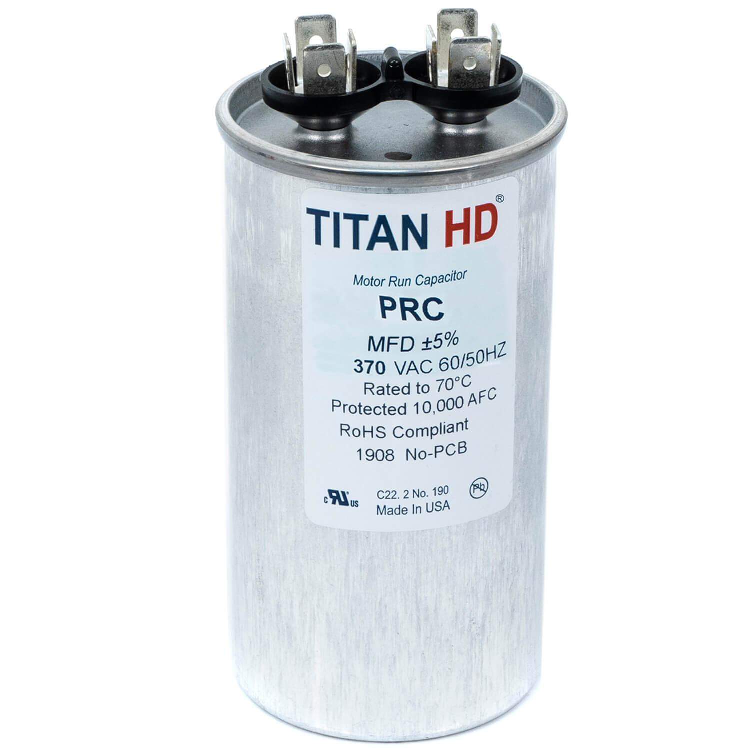 PRC70A - Titan HD PRC70A - 70 MFD Round Motor Run Capacitor (370V)