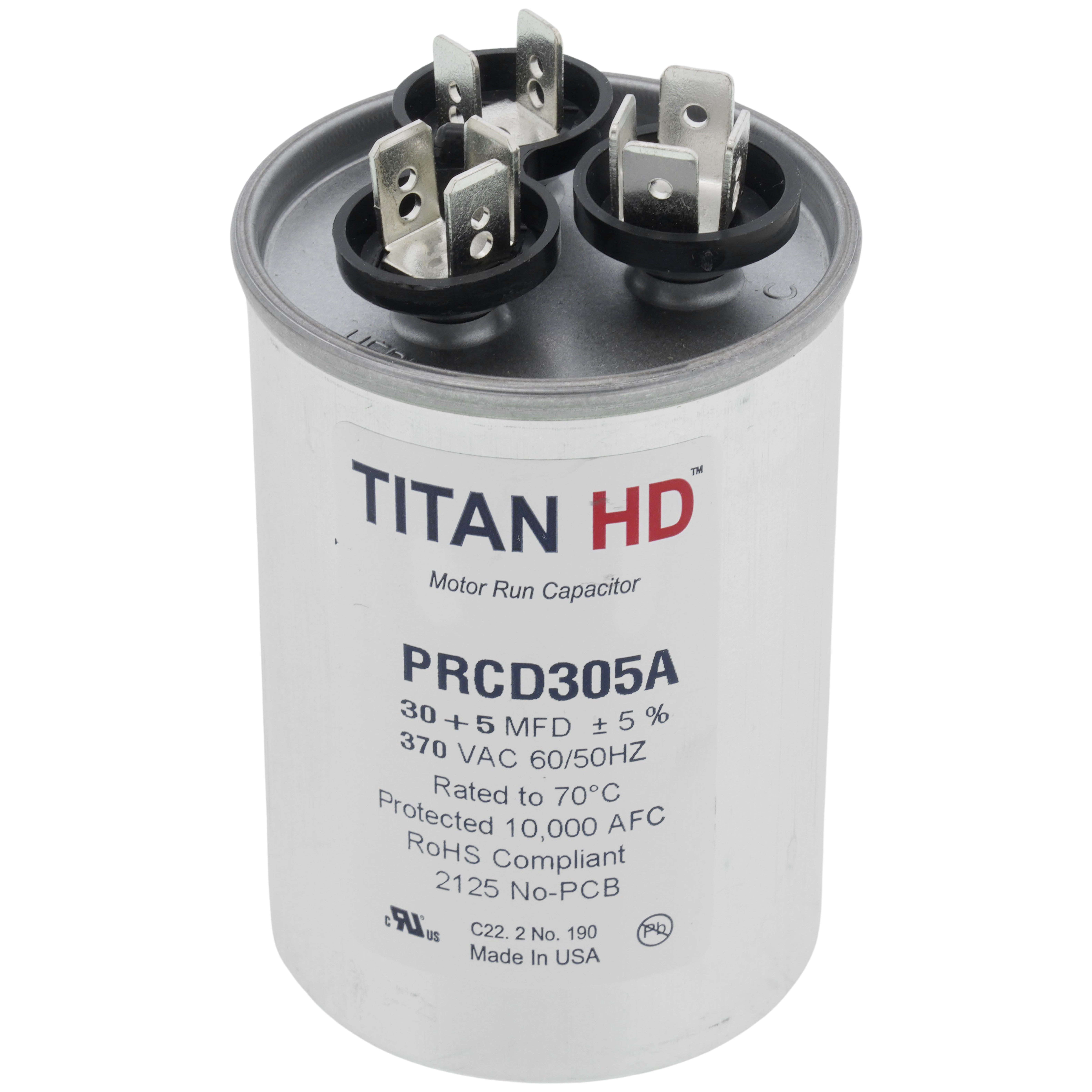 PRCD305A - Titan HD PRCD305A - 30/5 MFD Round Dual Motor Run