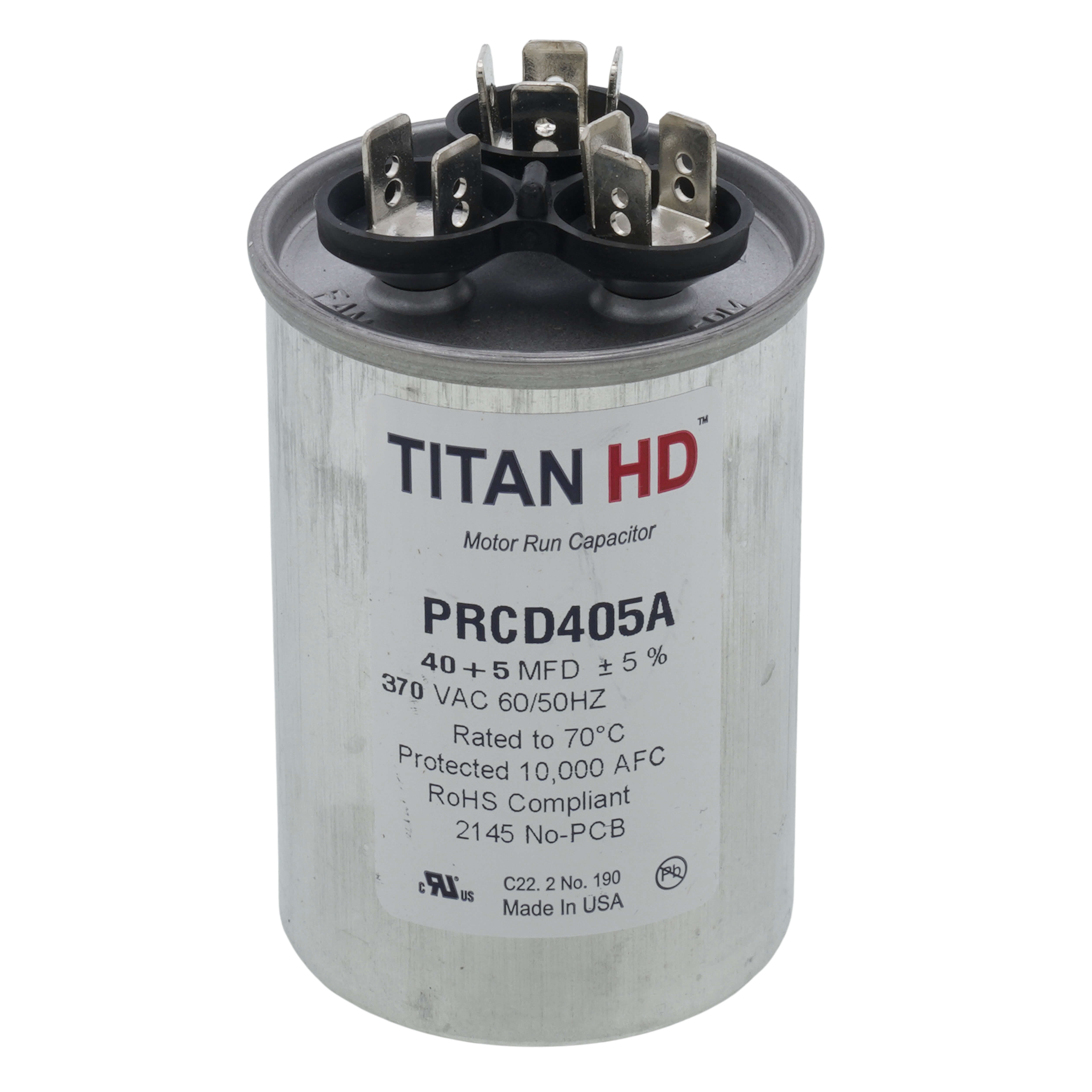 PRCD405A - Titan HD PRCD405A - 40/5 MFD Round Dual Motor Run